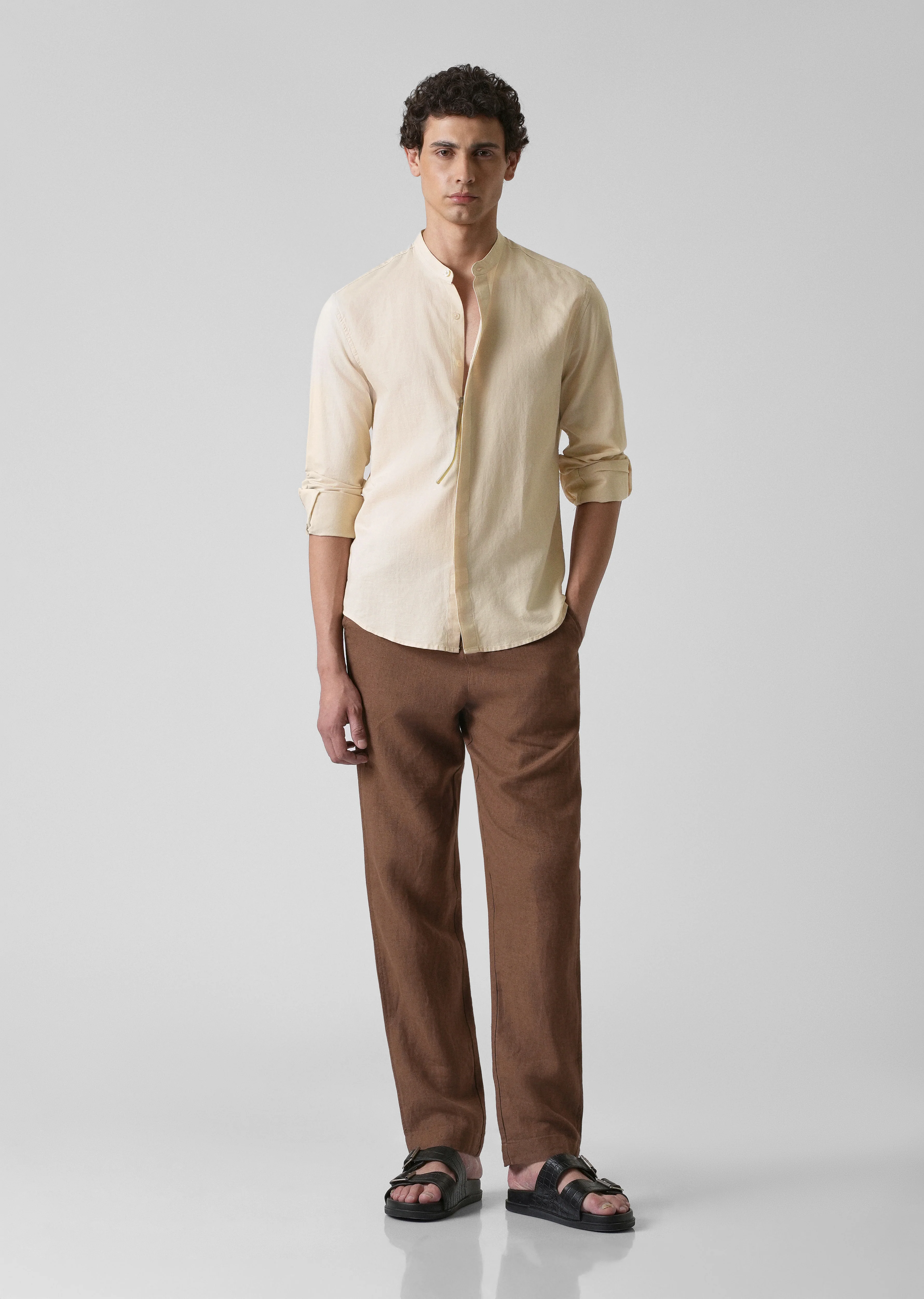 Butter Cream Cotton Linen Shirt - Image 6