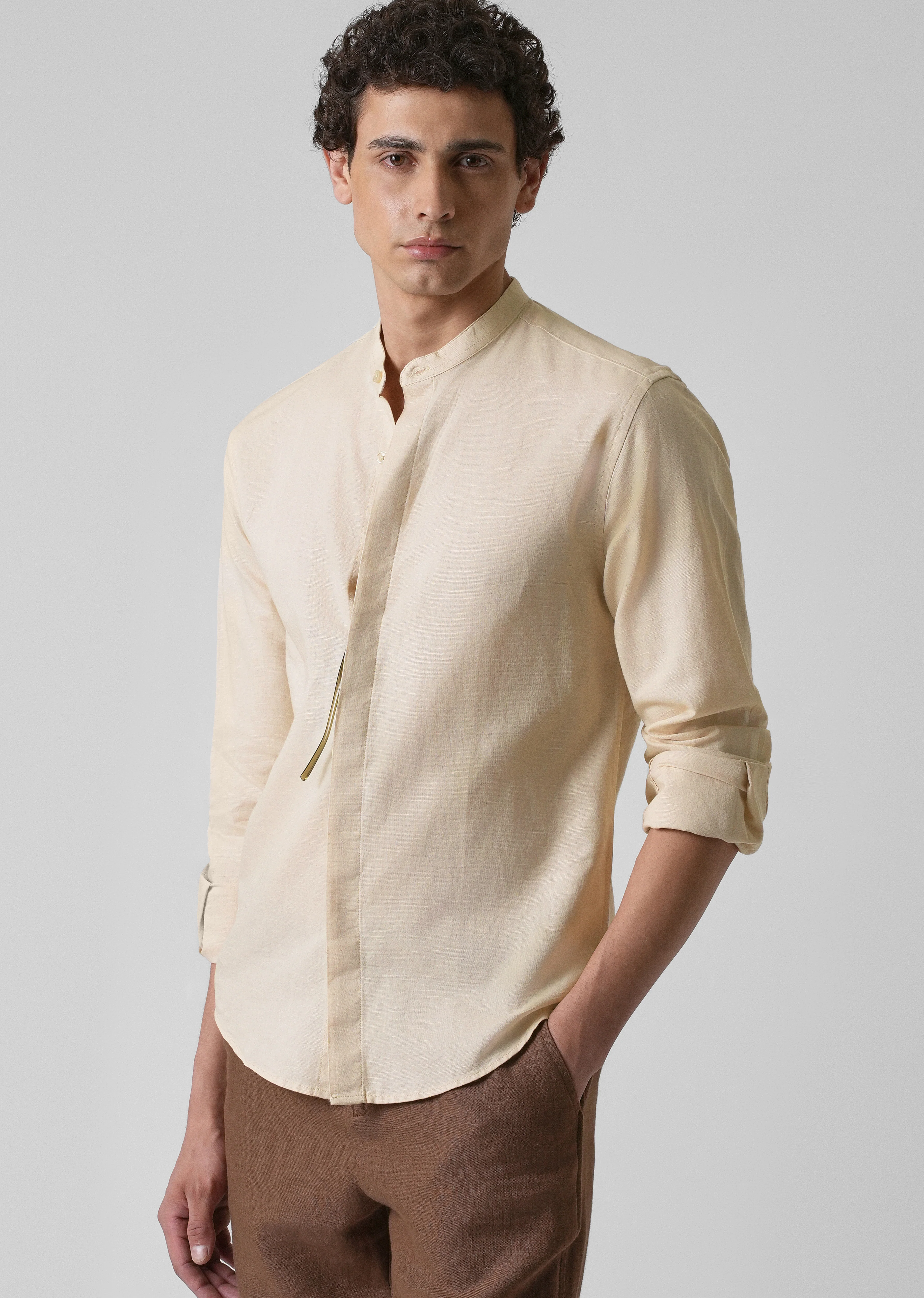 Butter Cream Cotton Linen Shirt - Image 7