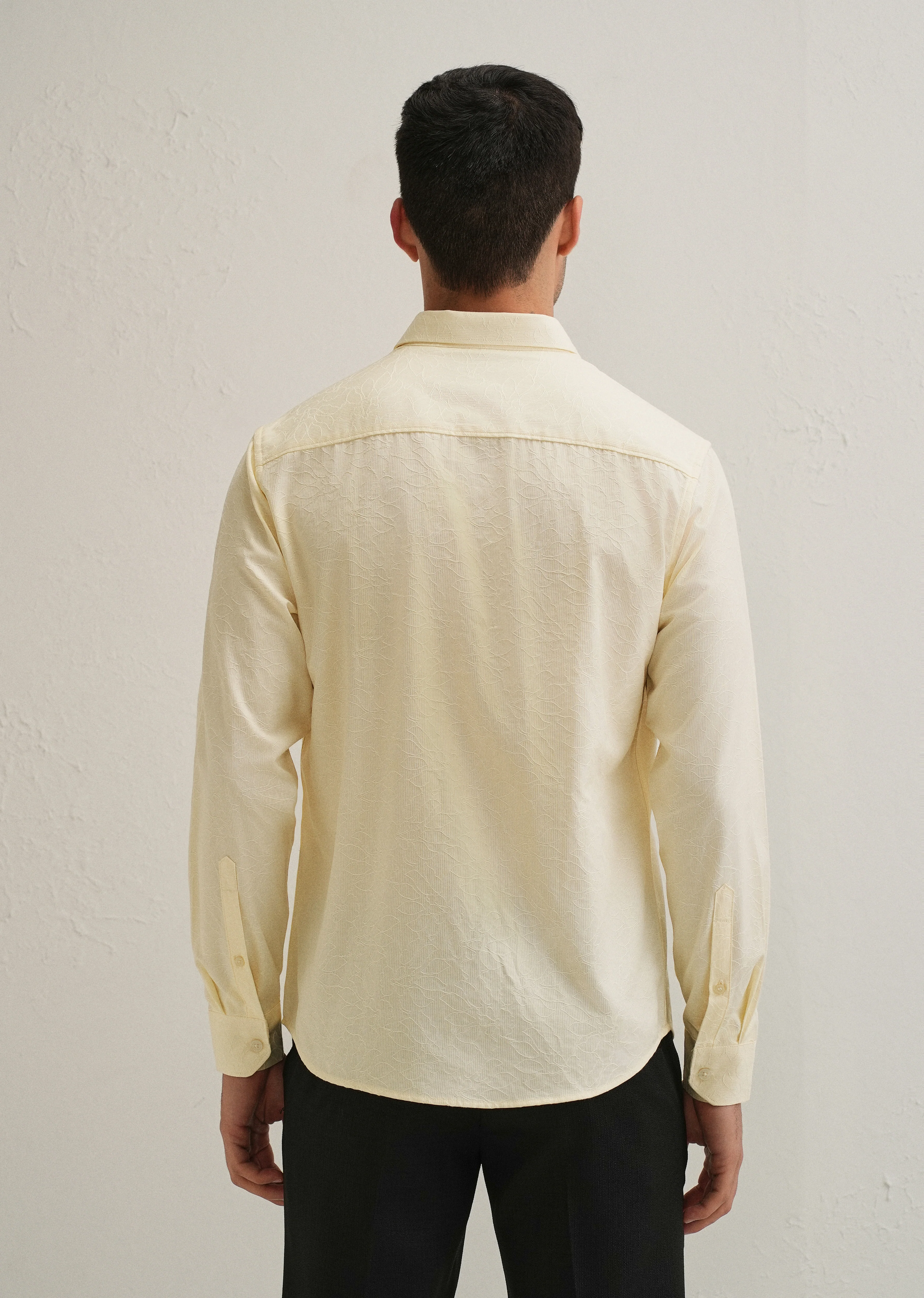 Butter Cream Floral Jacquard Shirt - Image 2