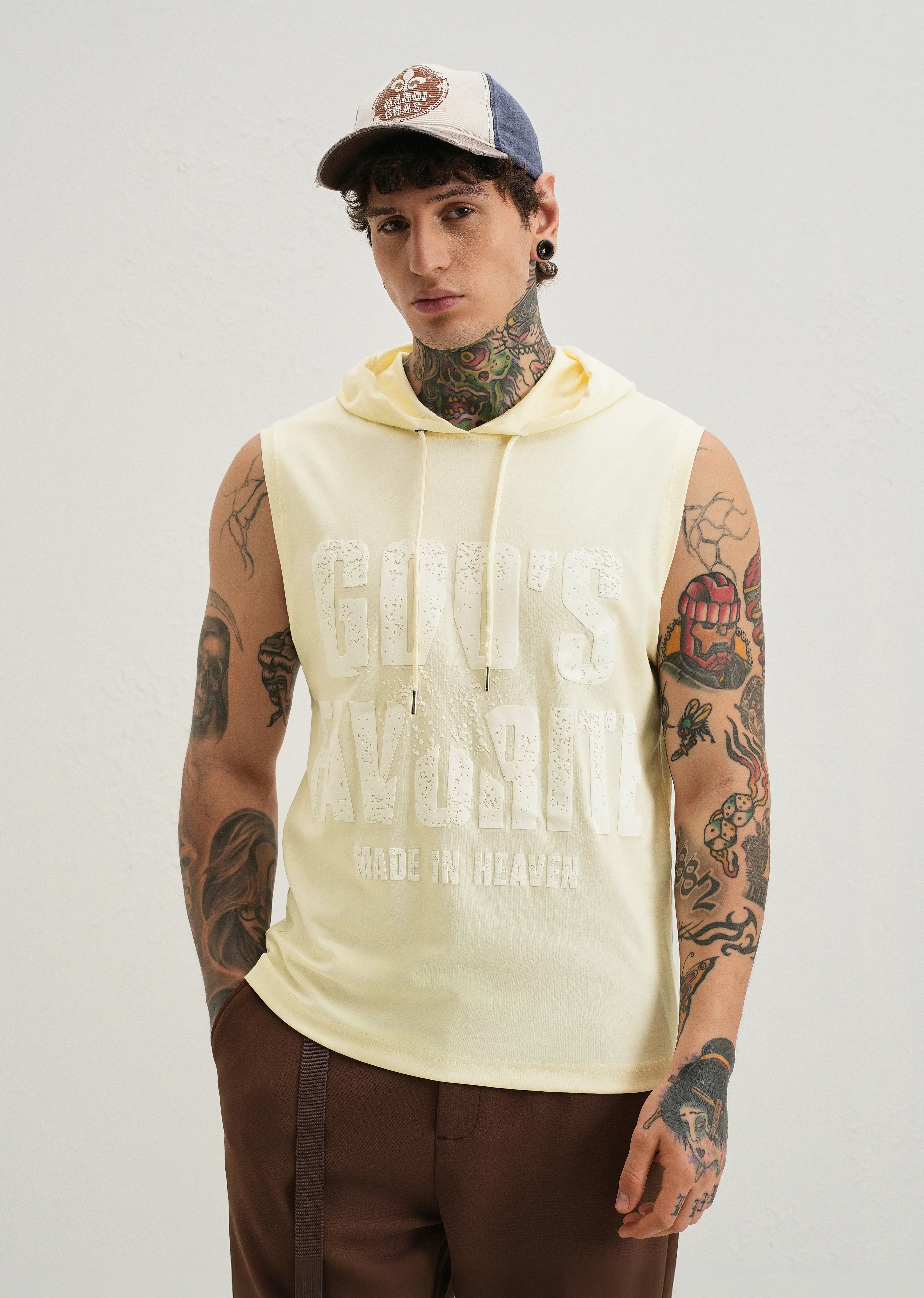 Butter Cream Printed Hoodie Tank - Image 7