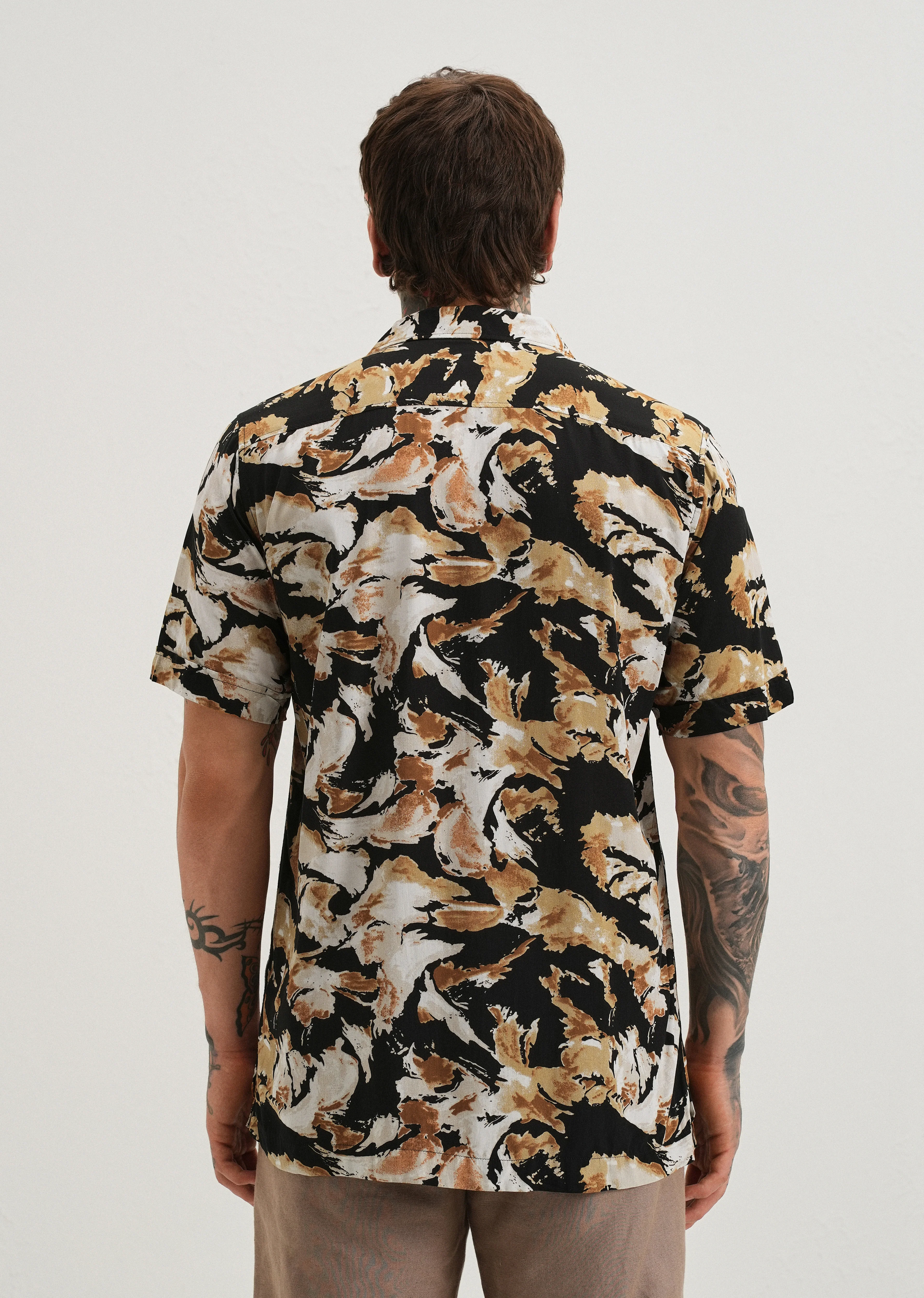 Caramel Brown Print Half sleeve shirt - Image 2