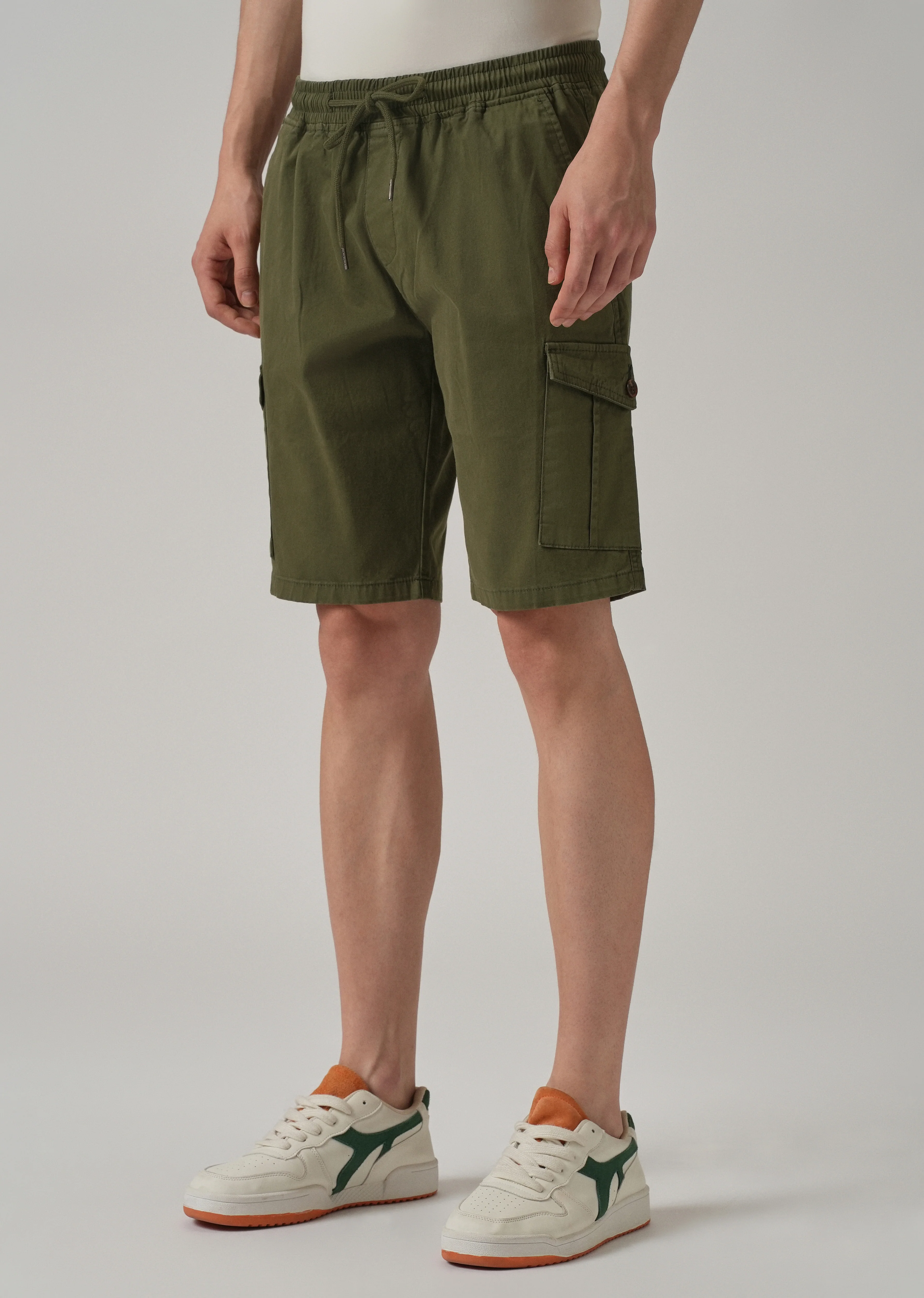 Castleton Green Cotton Cargo Shorts - Image 4