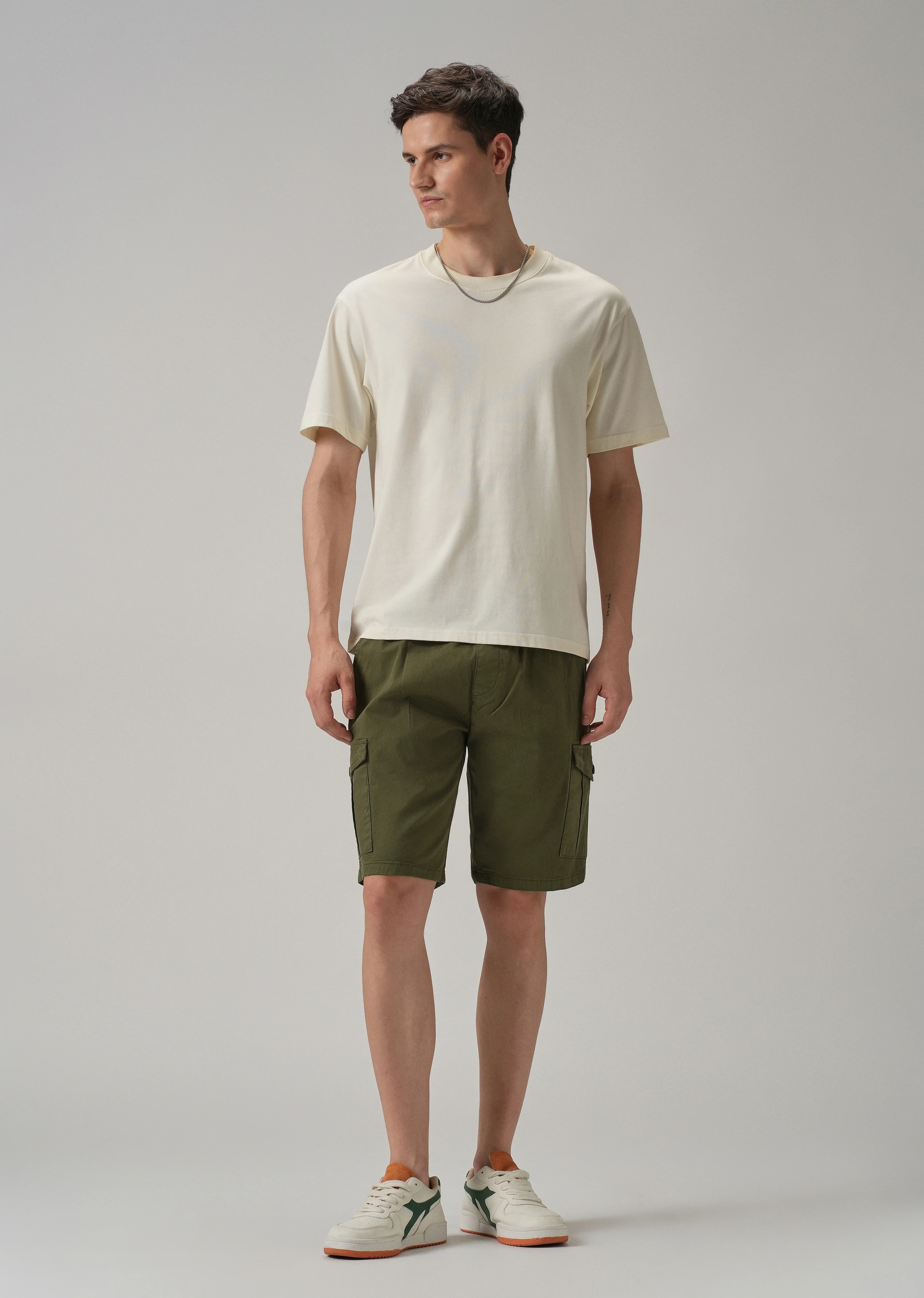 Castleton Green Cotton Cargo Shorts - Image 6