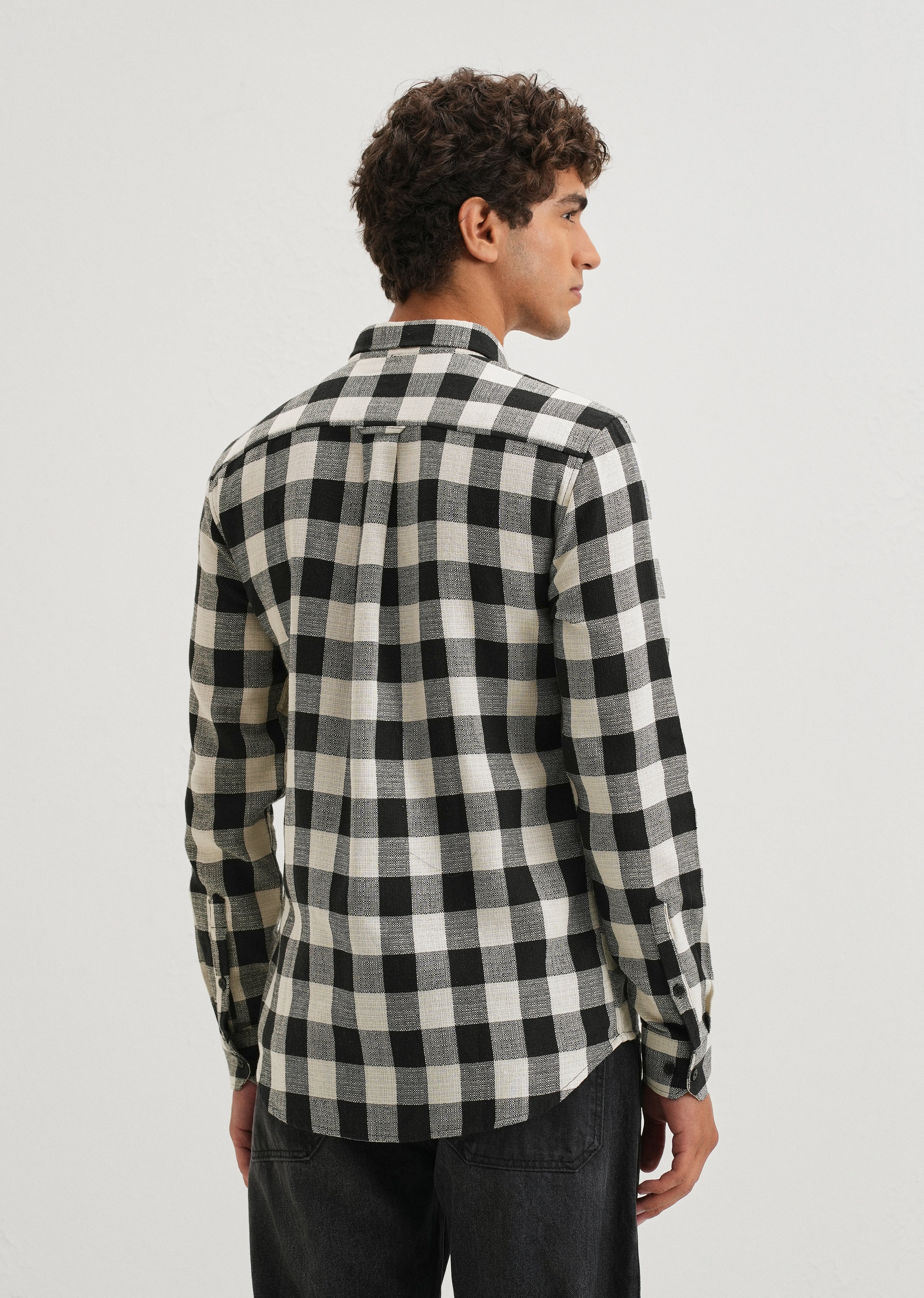 Chess Square Black Check Shirt - Image 2