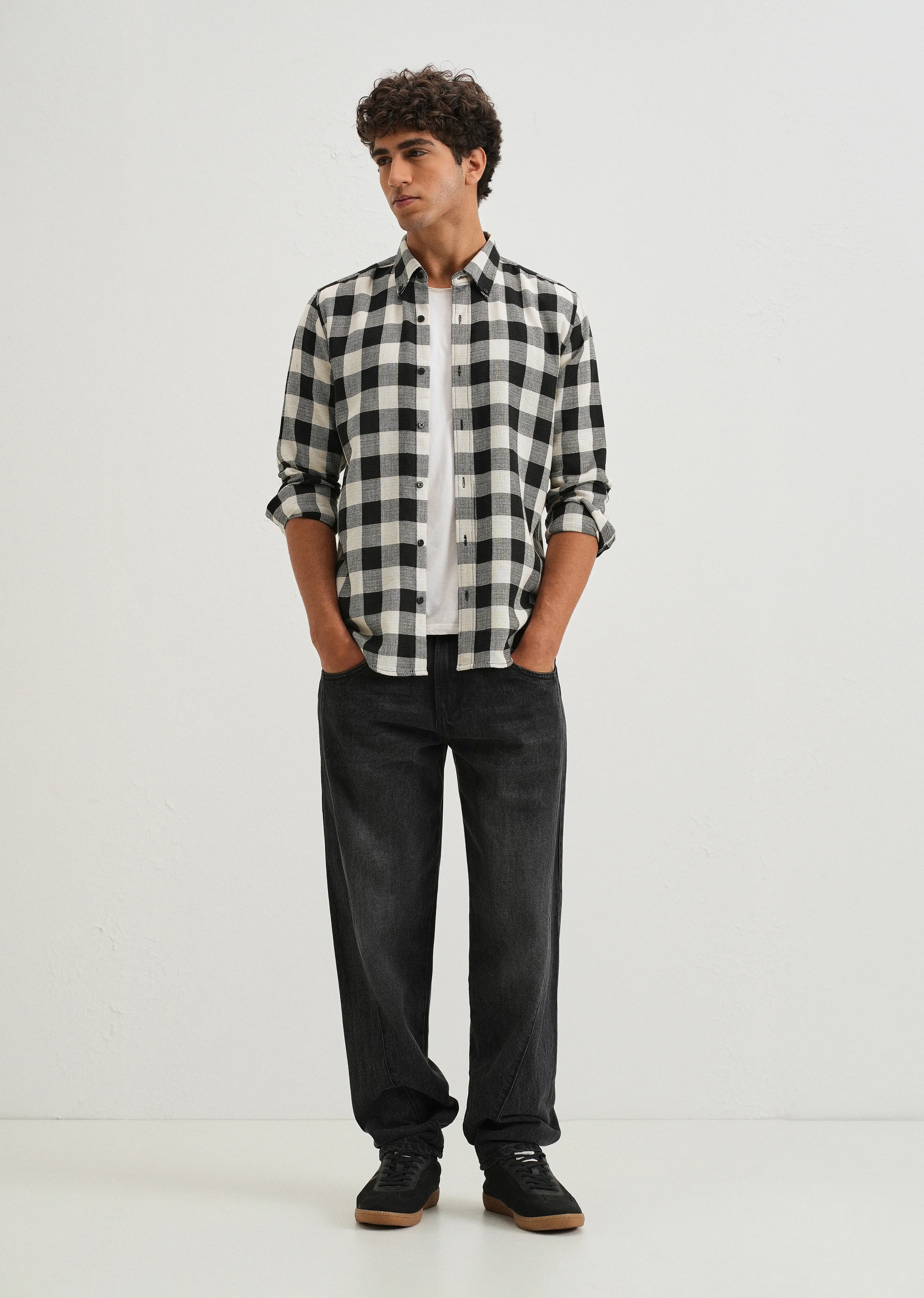 Chess Square Black Check Shirt - Image 6
