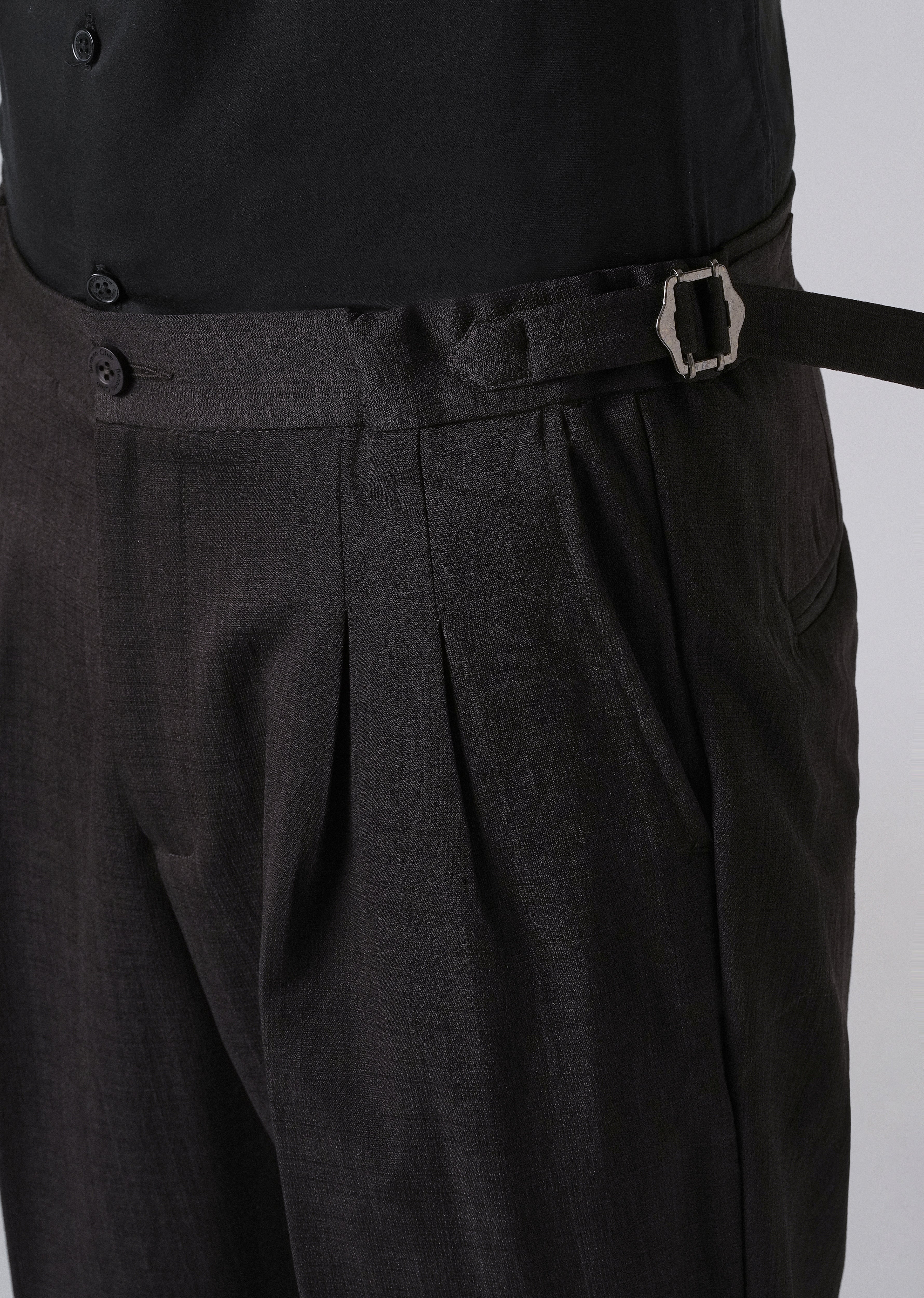 Chocolate Brown Pleated Gurkha Pant - Image 5