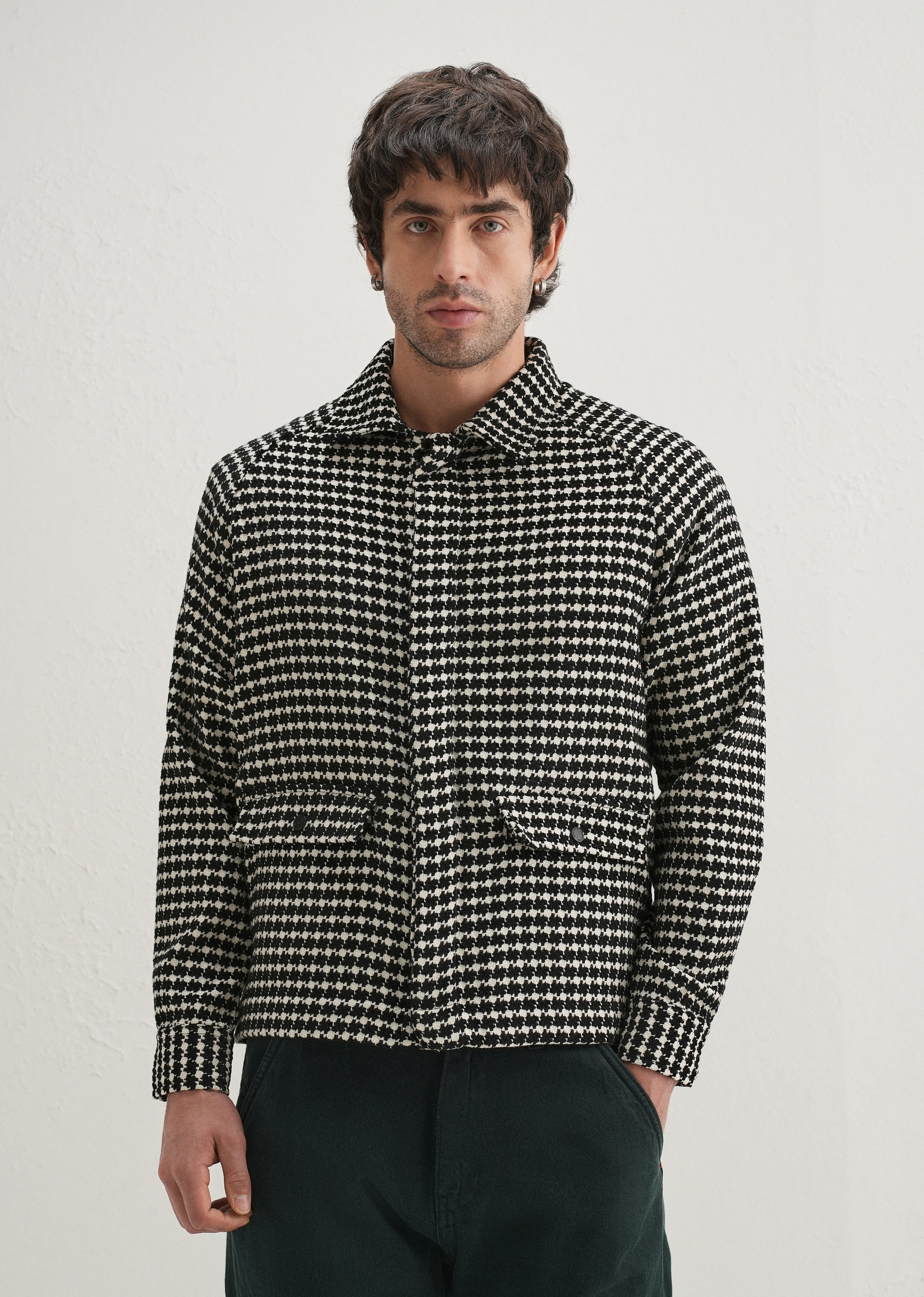 Classic Black Houndstooth Shacket - Image 5