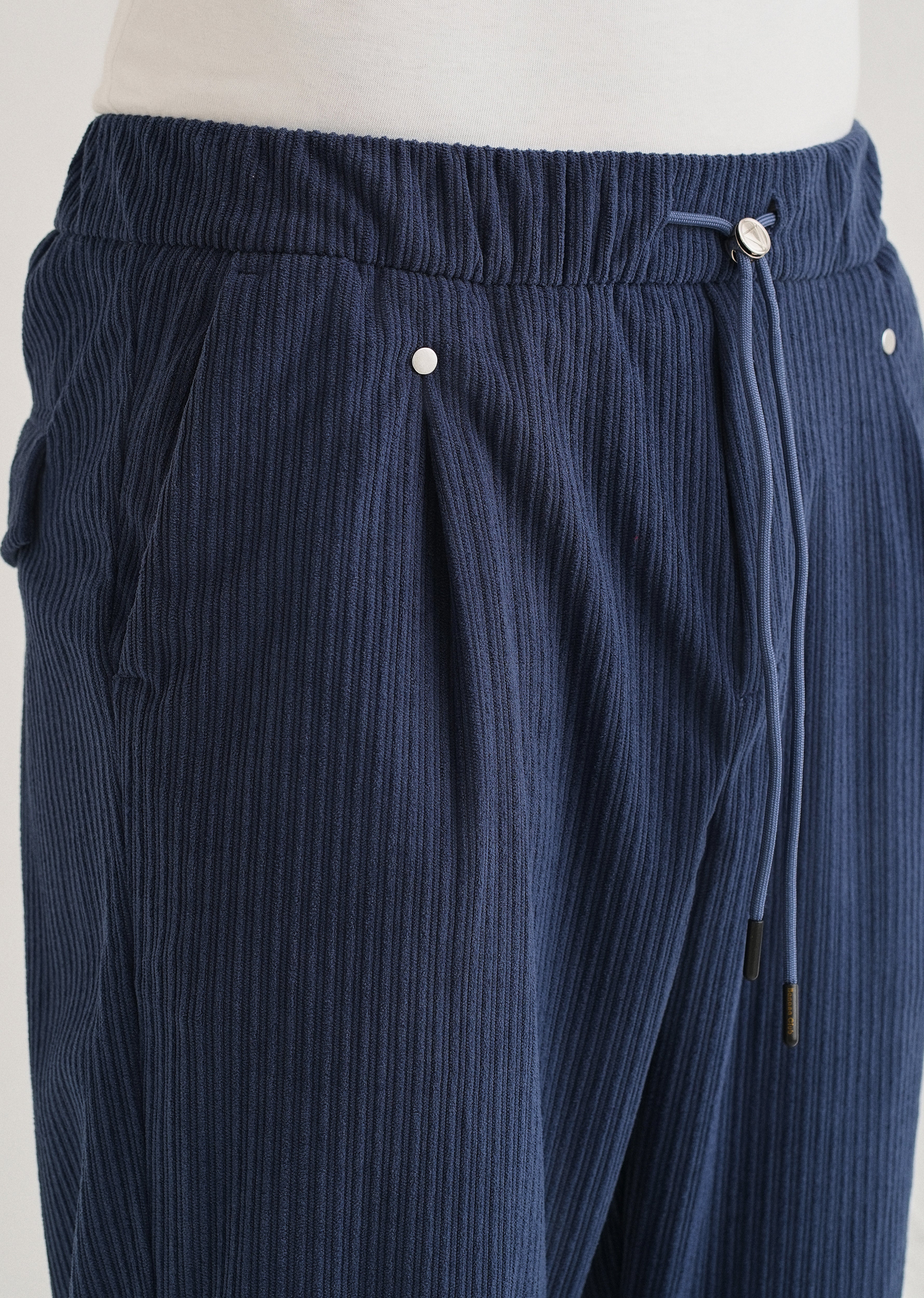 Classic Blue Drawstring Corduroy Pant - Image 5