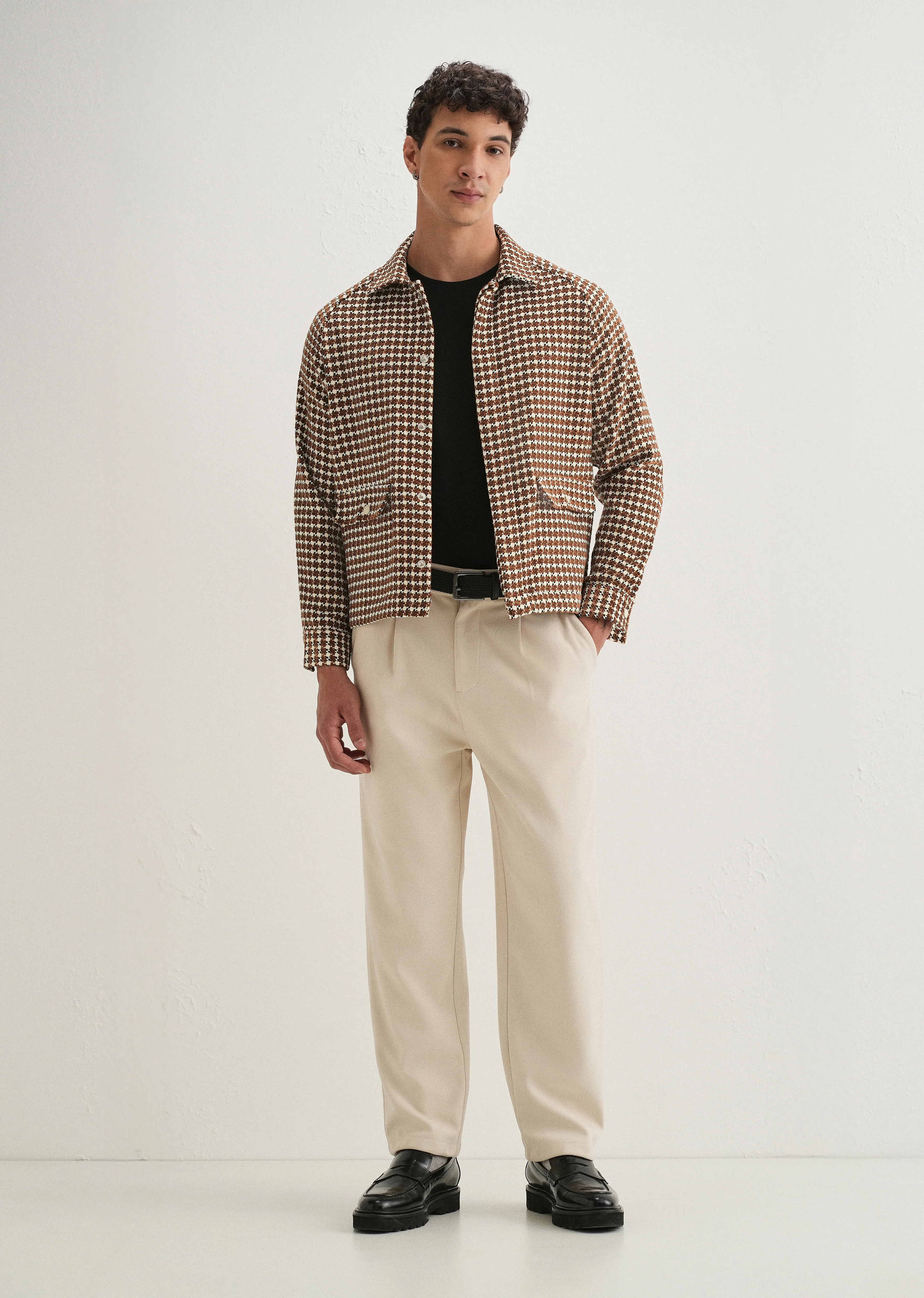 Classic Brown Houndstooth Shacket - Image 8