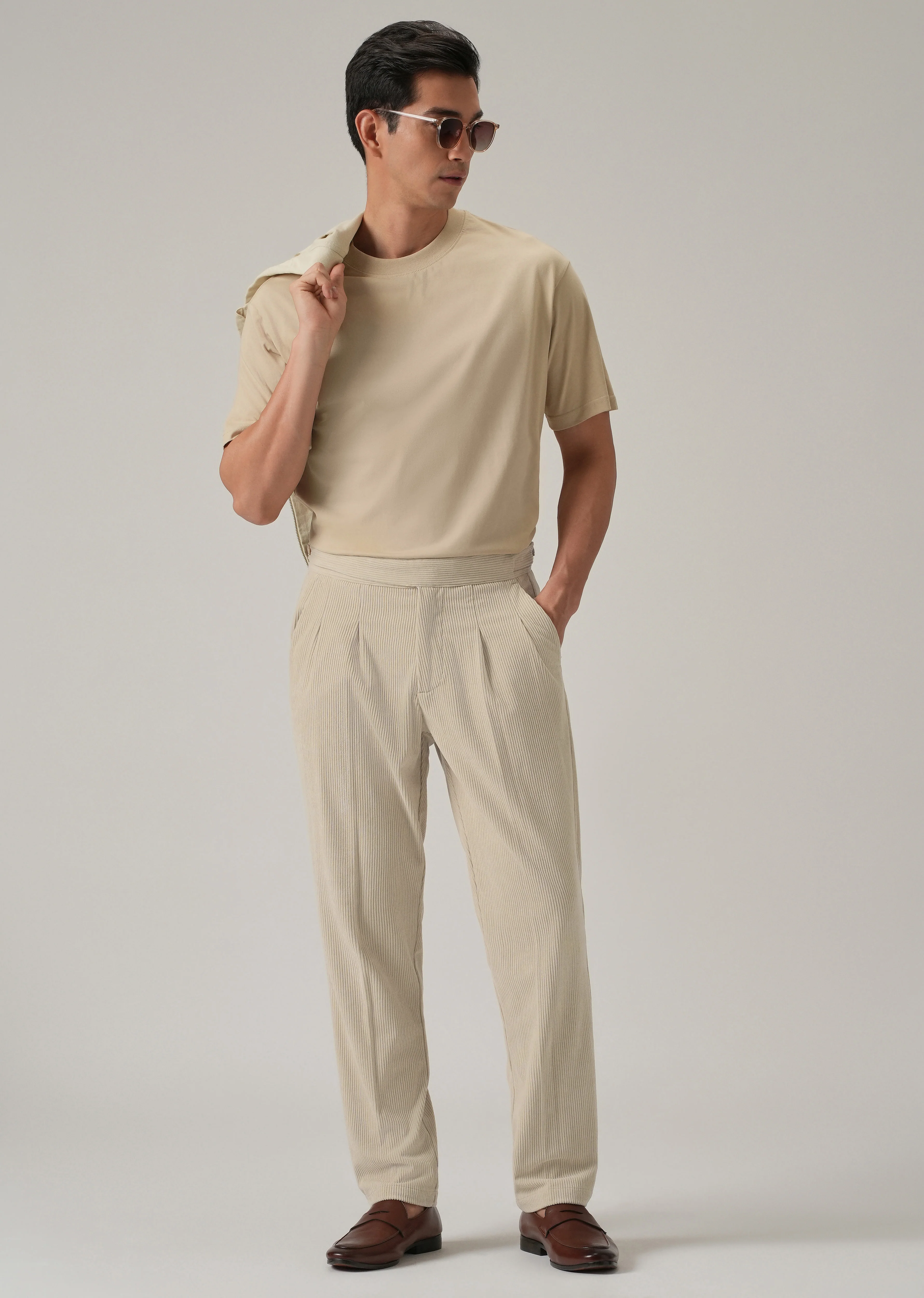 Classic Cream Corduroy Gurkha Pants - Image 6