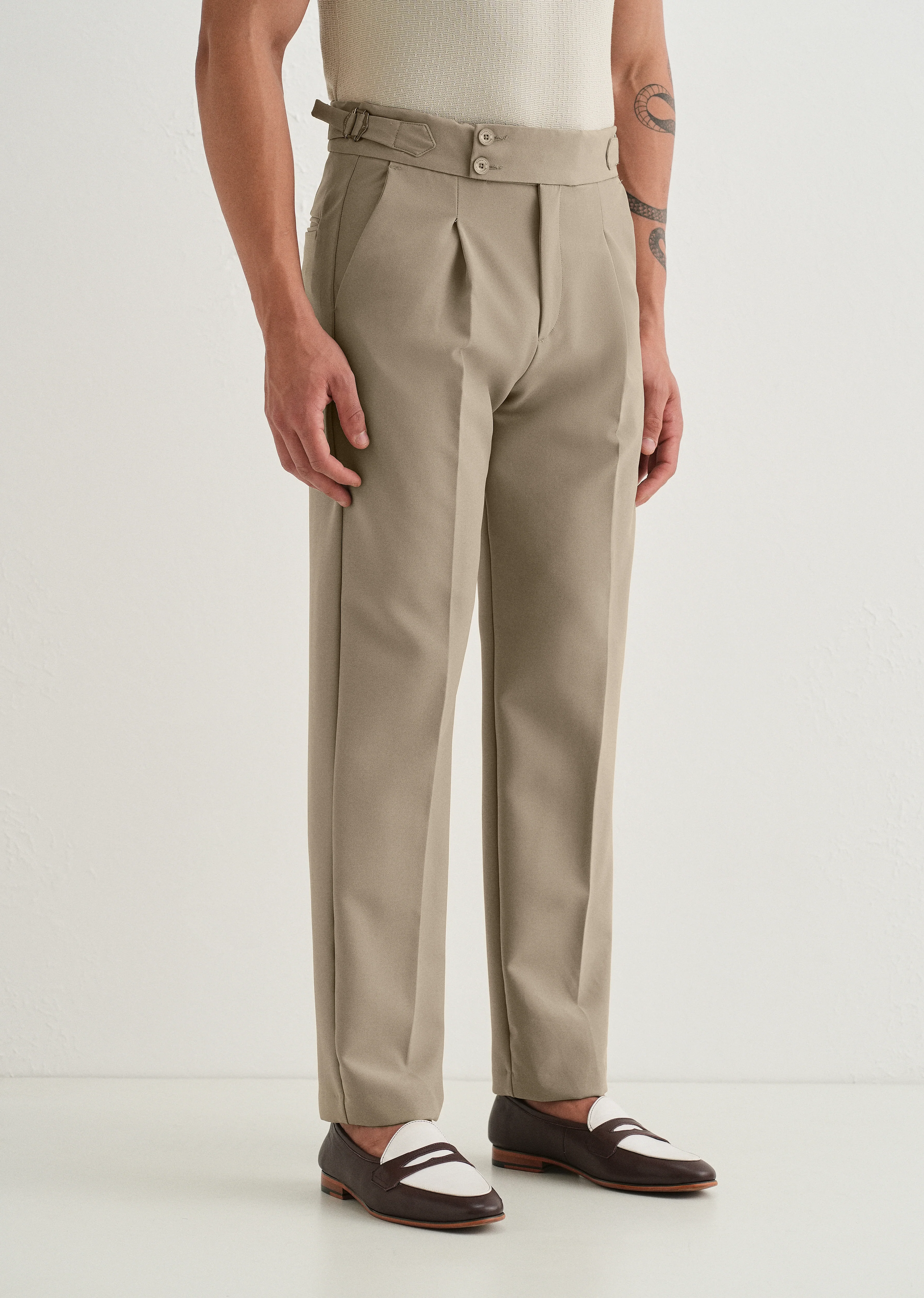 Classic Tan Pleated Gurkha Pant - Image 5
