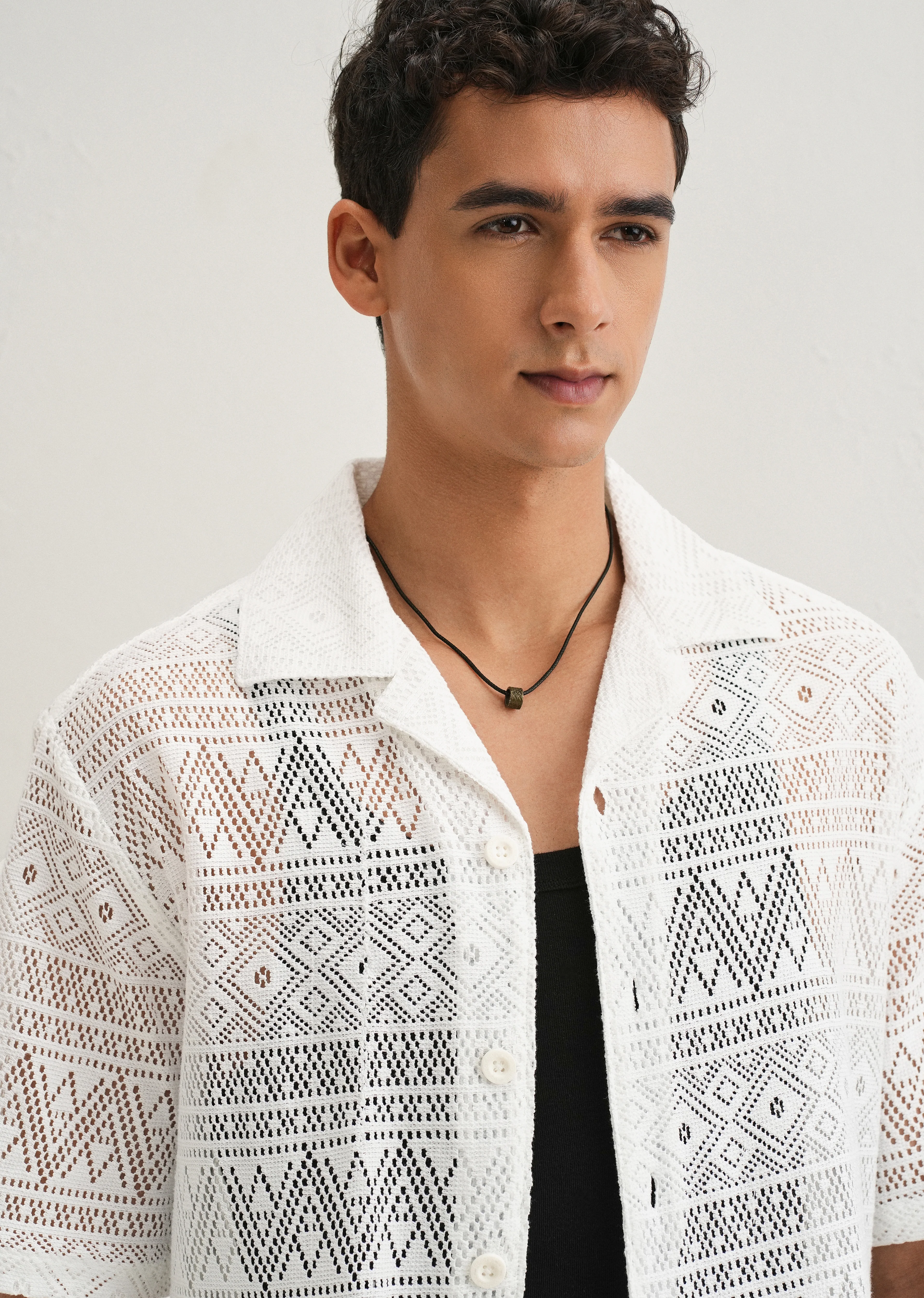 Cloud White Crochet Shirt - Image 5