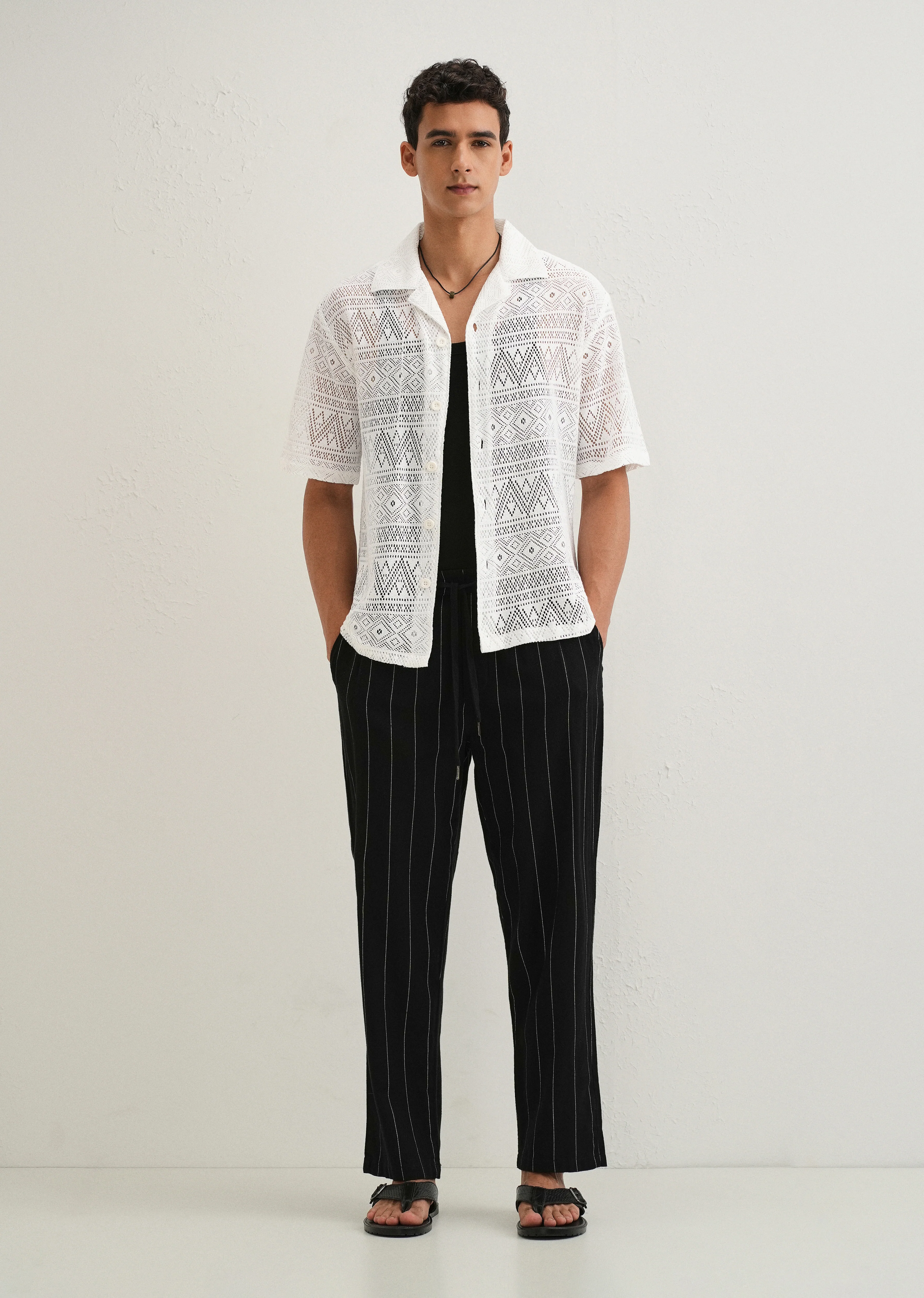 Cloud White Crochet Shirt - Image 6