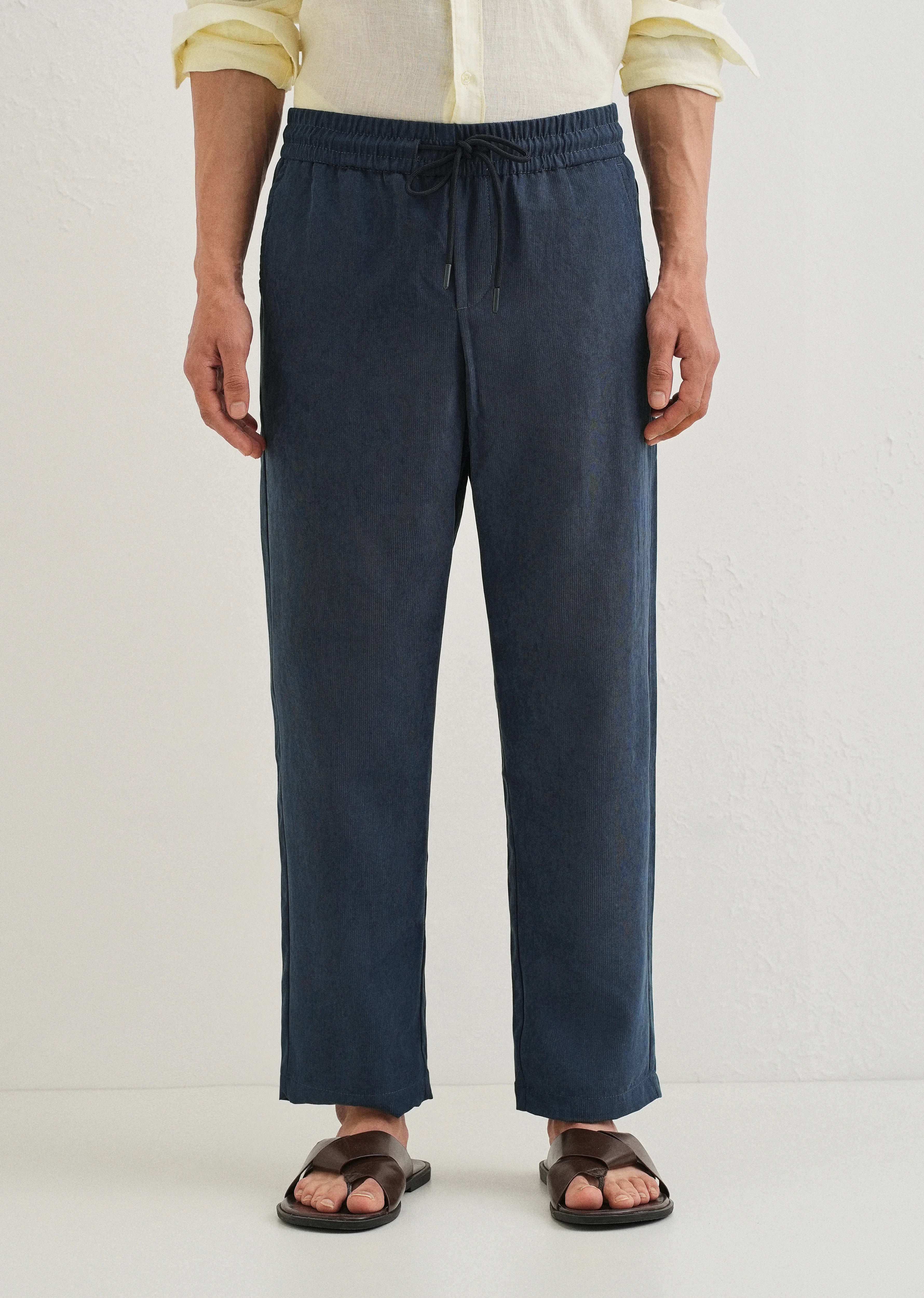 Cobalt Blue Pin Stripe Corduroy Pant - Image 3