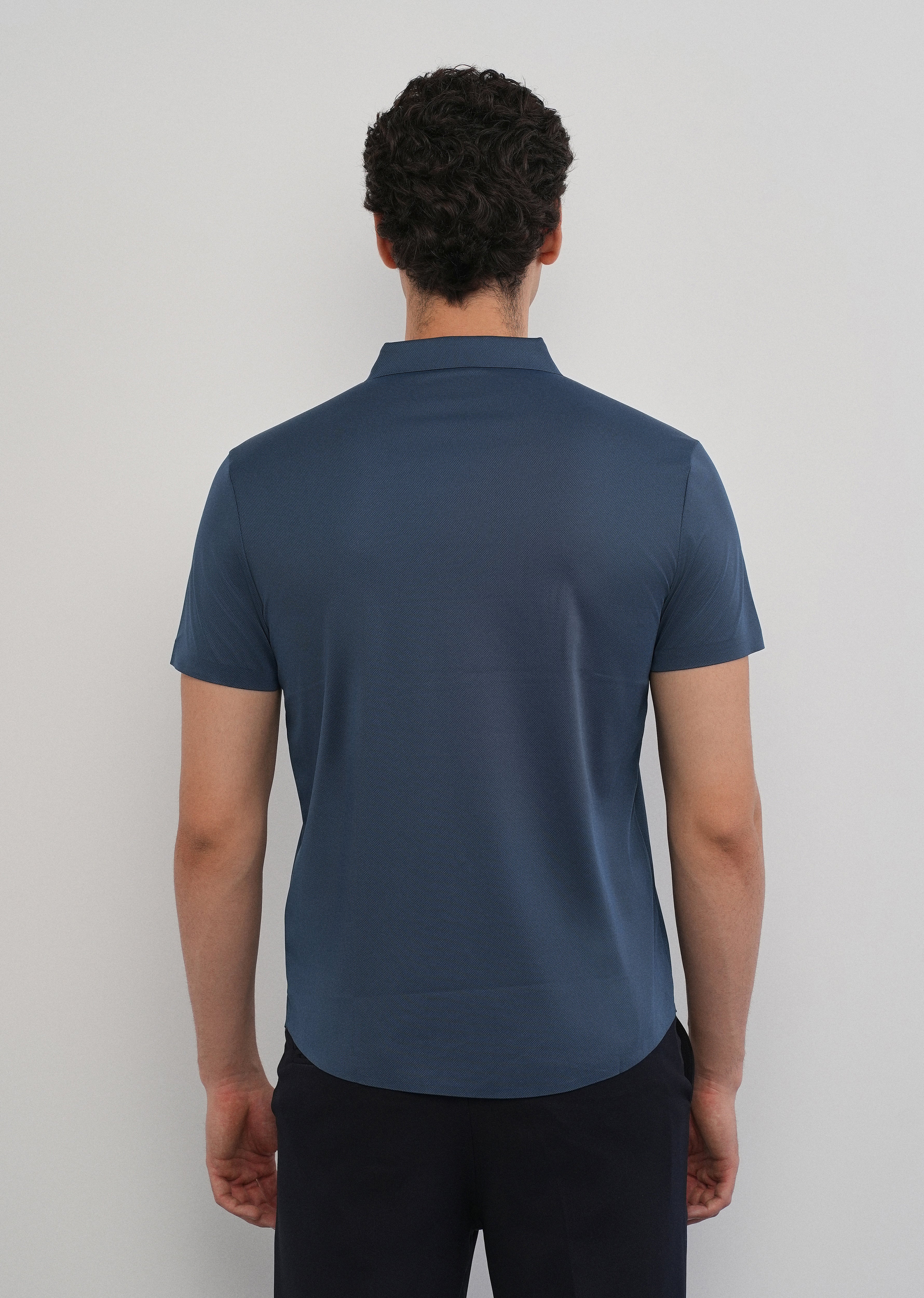 Cobalt Blue Stitchless Plain Half Sleeve Shirt - Image 2