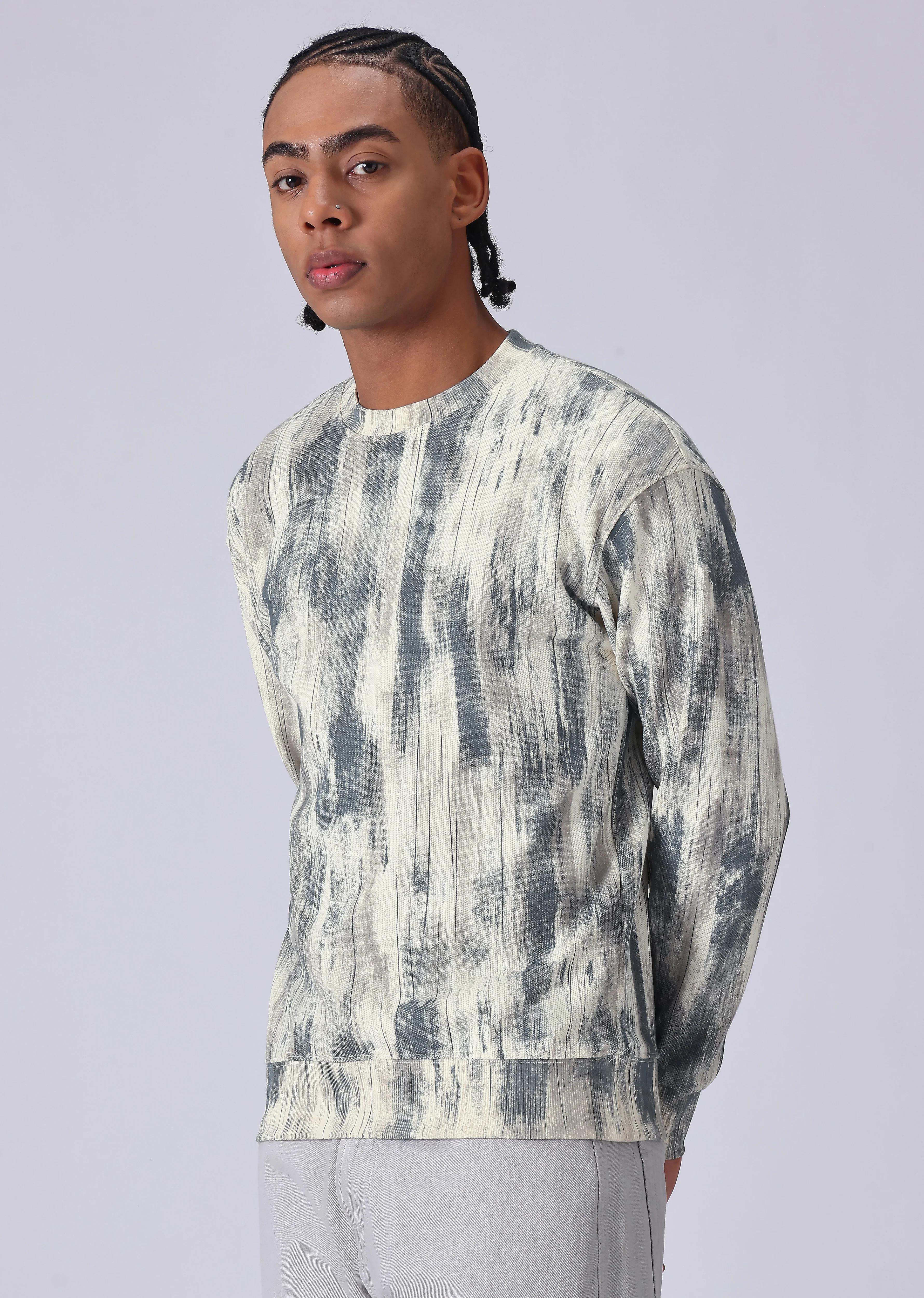 Color Stripes Cream Sweatshirt - Image 4