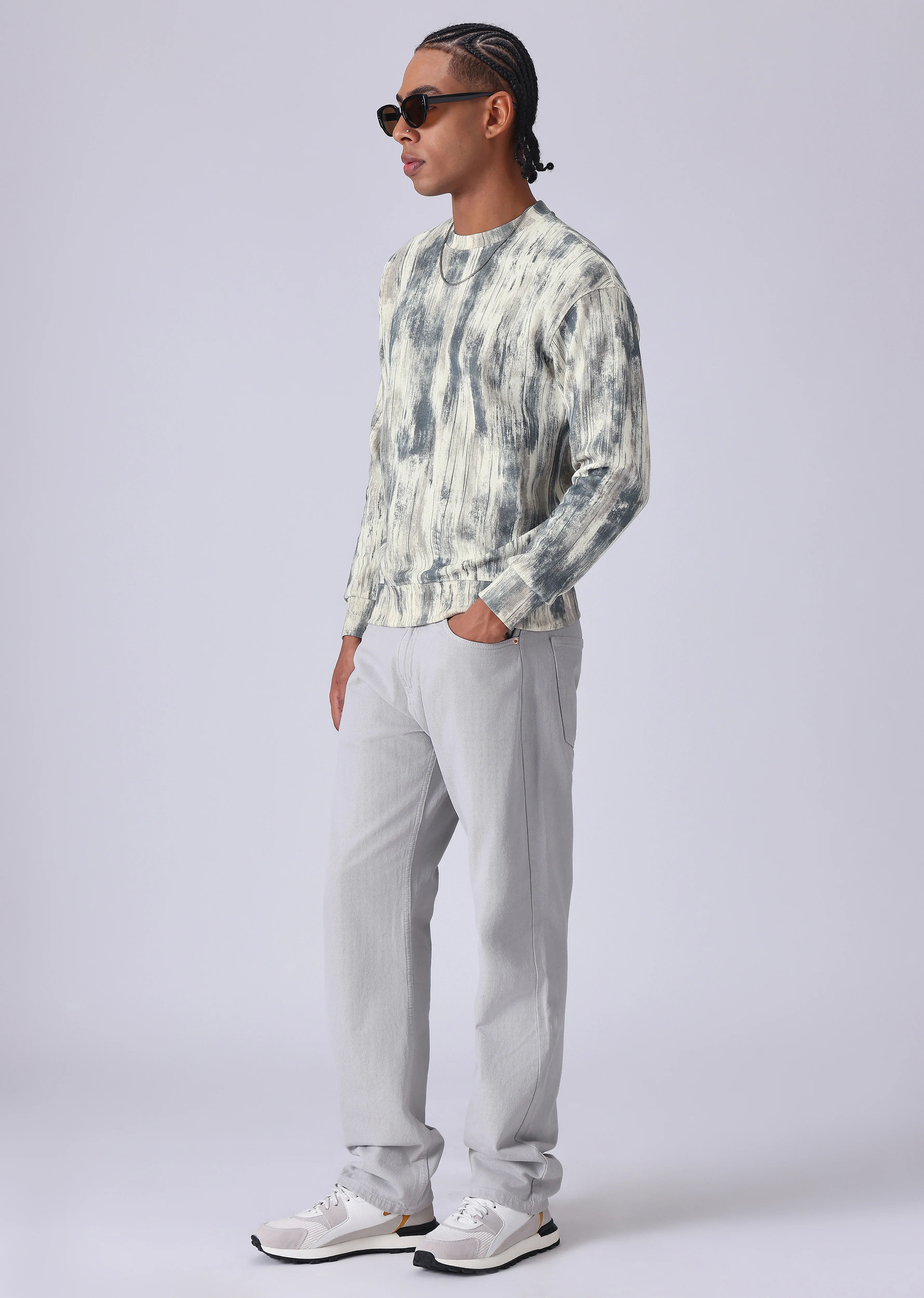 Color Stripes Cream Sweatshirt - Image 6