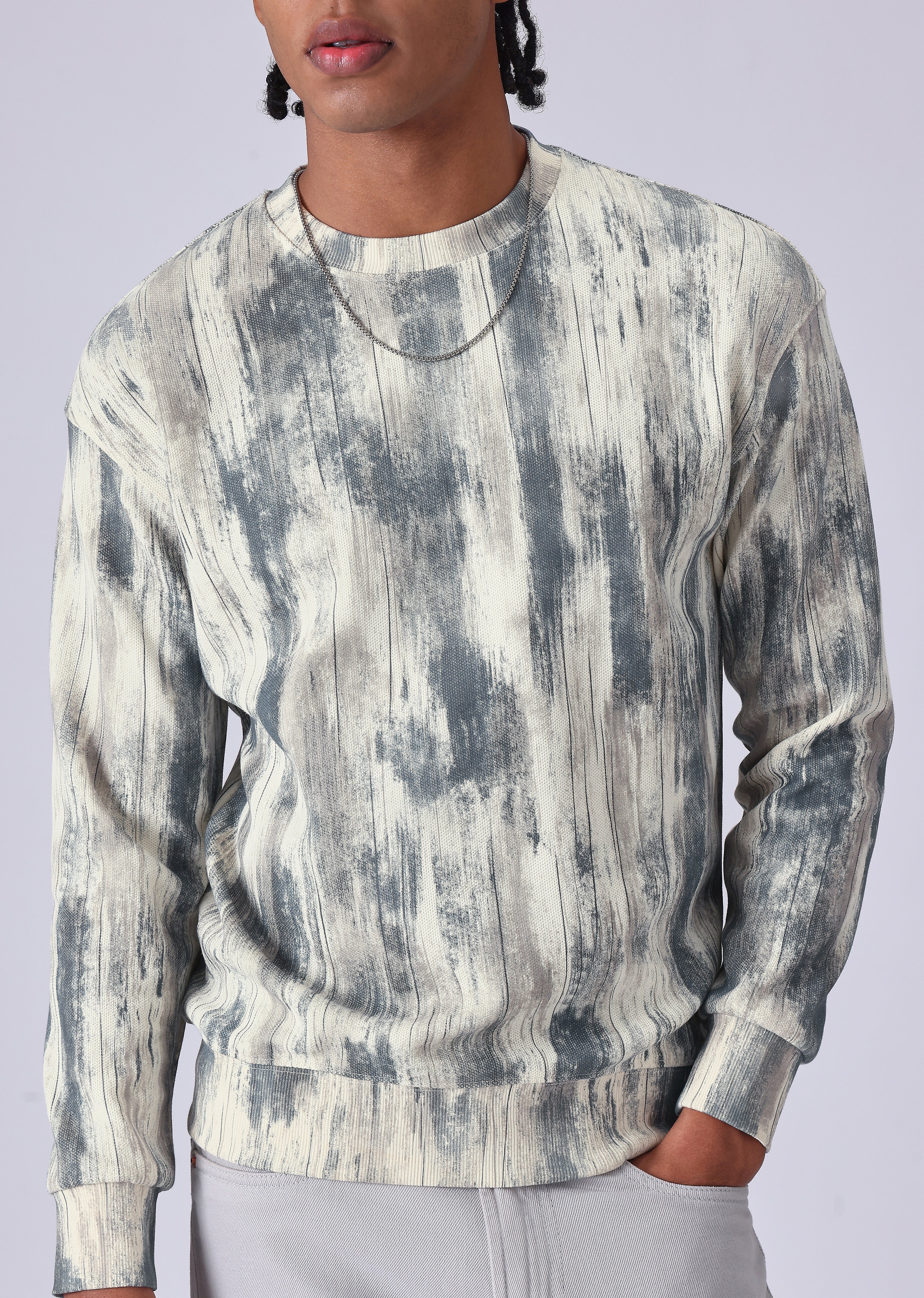 Color Stripes Cream Sweatshirt - Image 7
