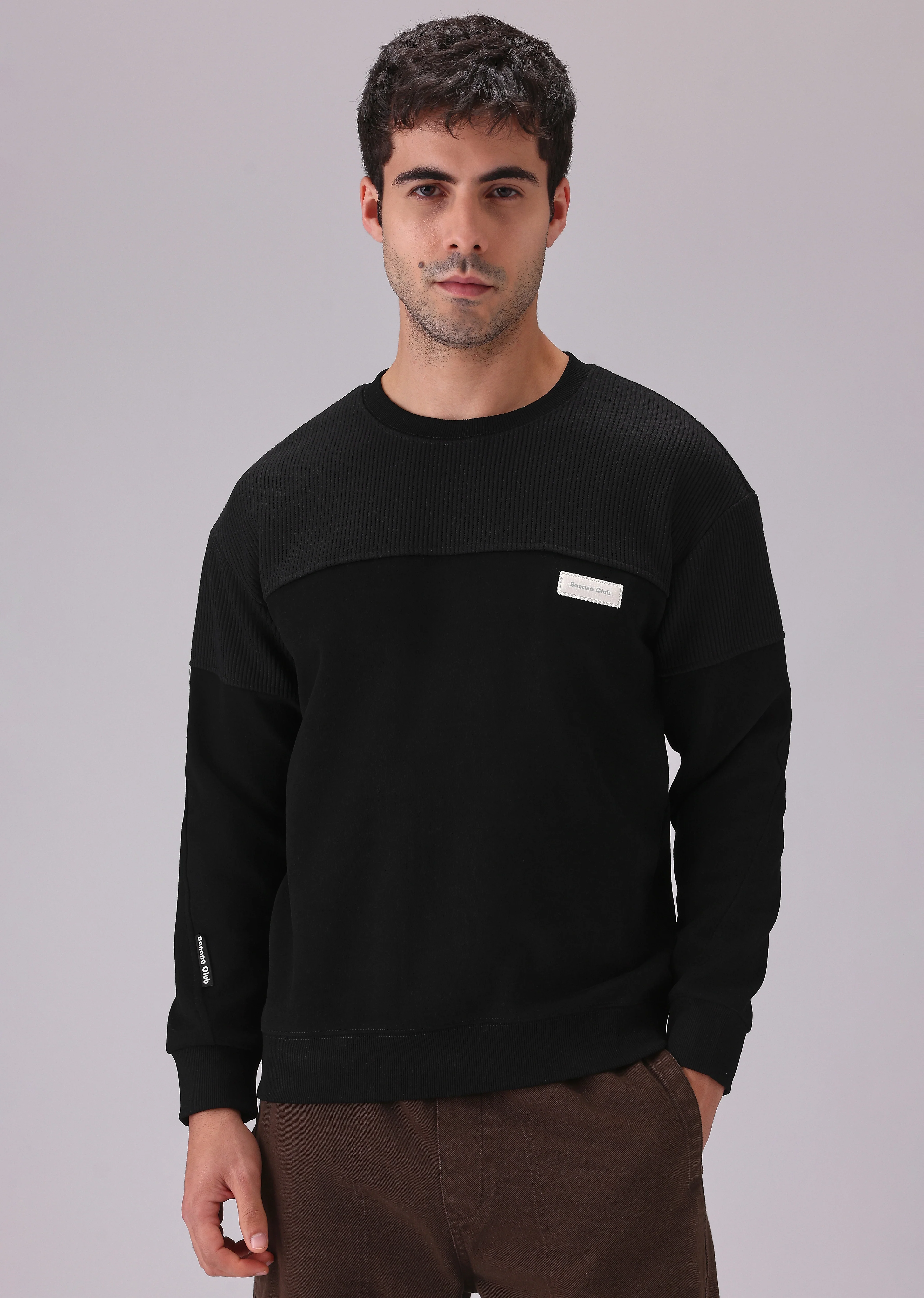 Colour Block Black Sweatshirt - Image 3