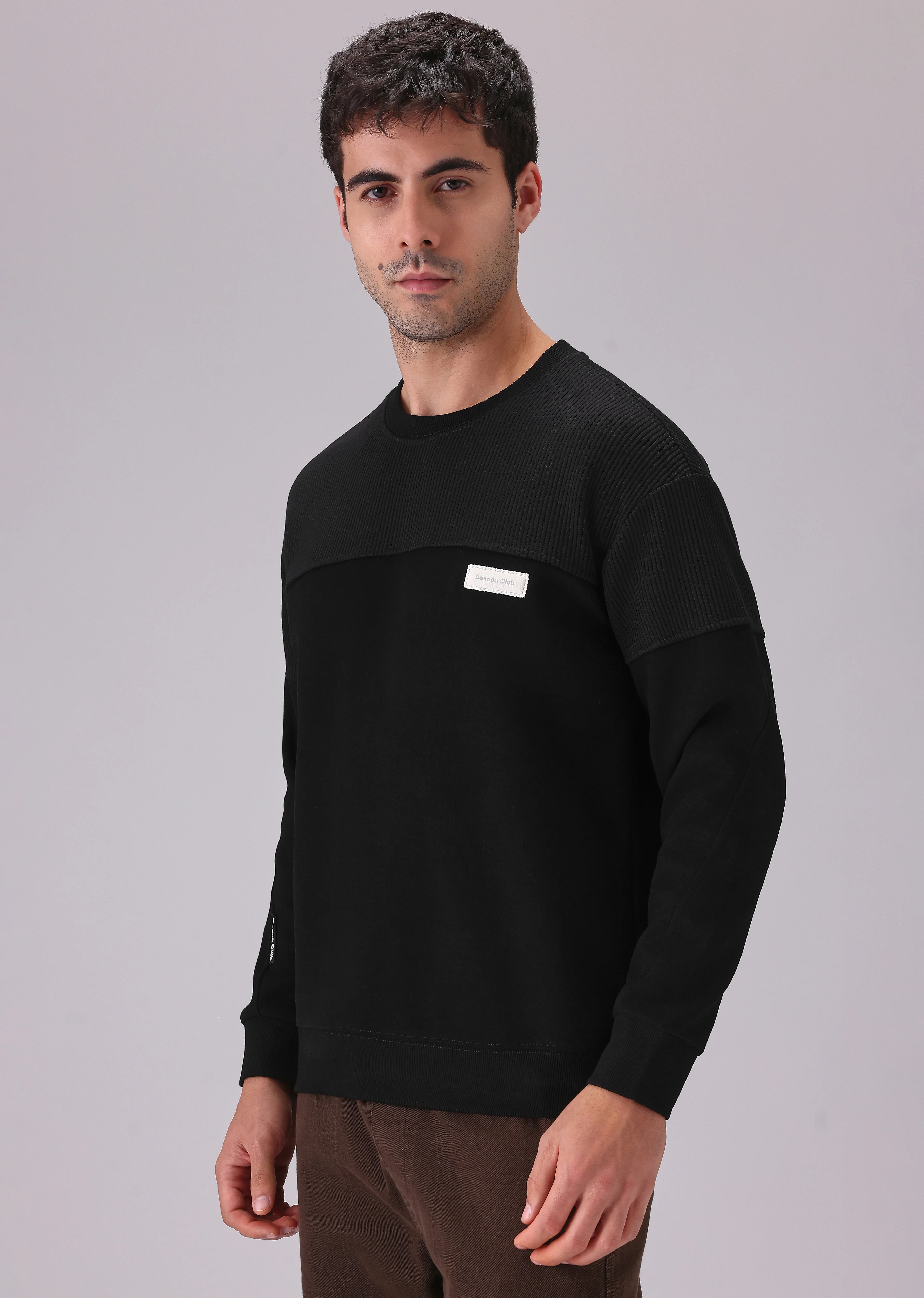 Colour Block Black Sweatshirt - Image 4