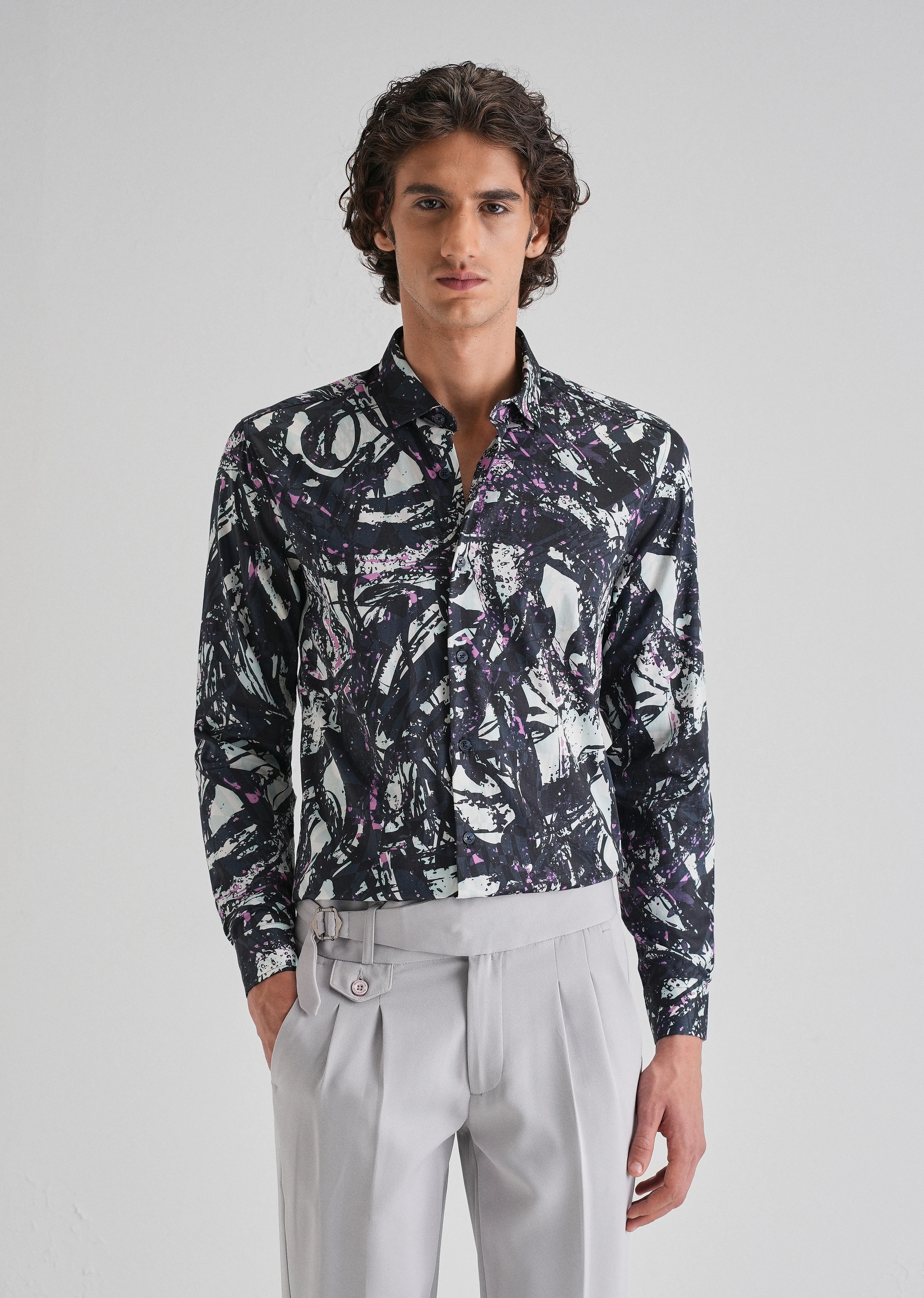 Contempory Marble Printed Shirt - Image 2