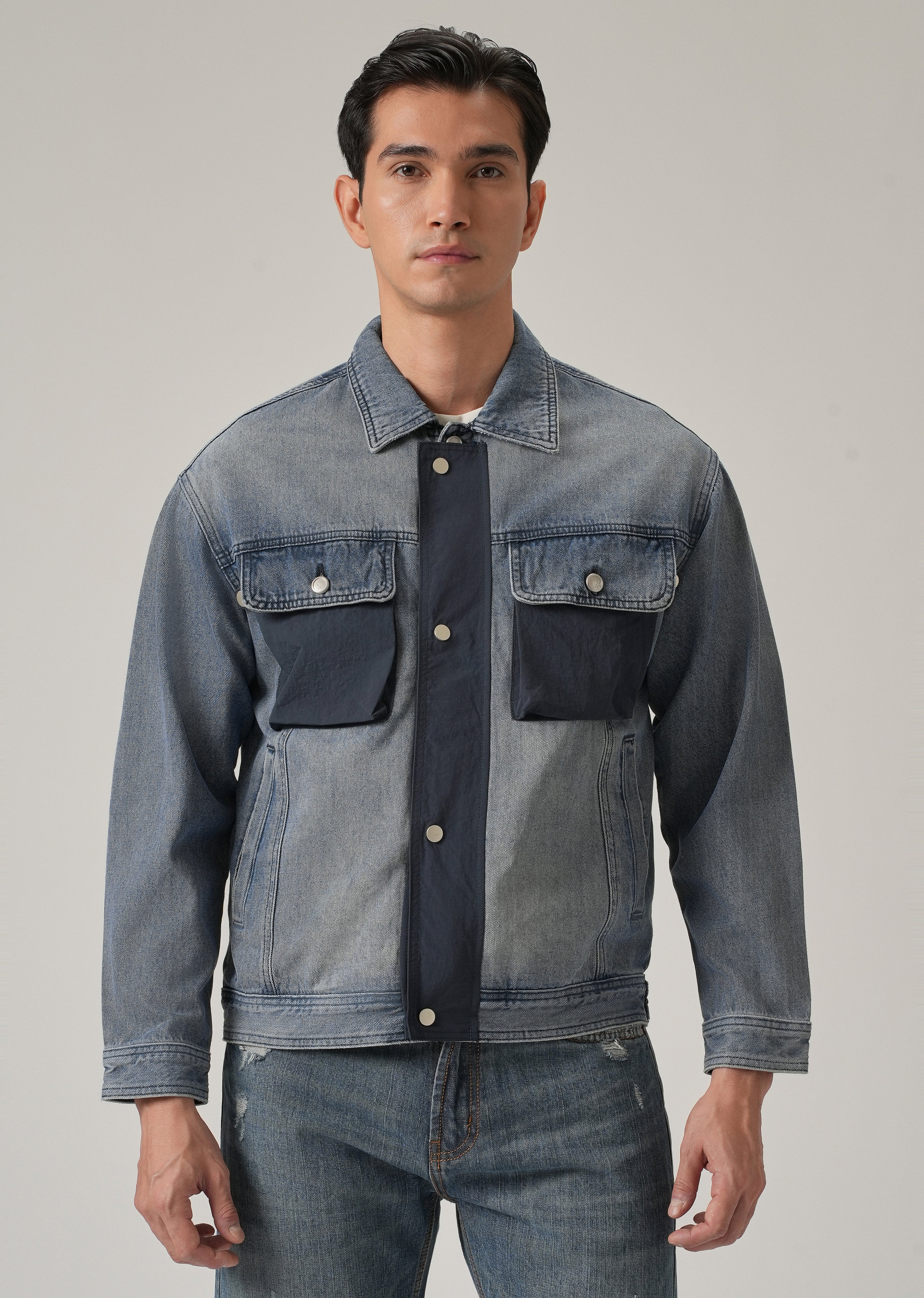 Contrast Panel Denim Jacket - Image 3