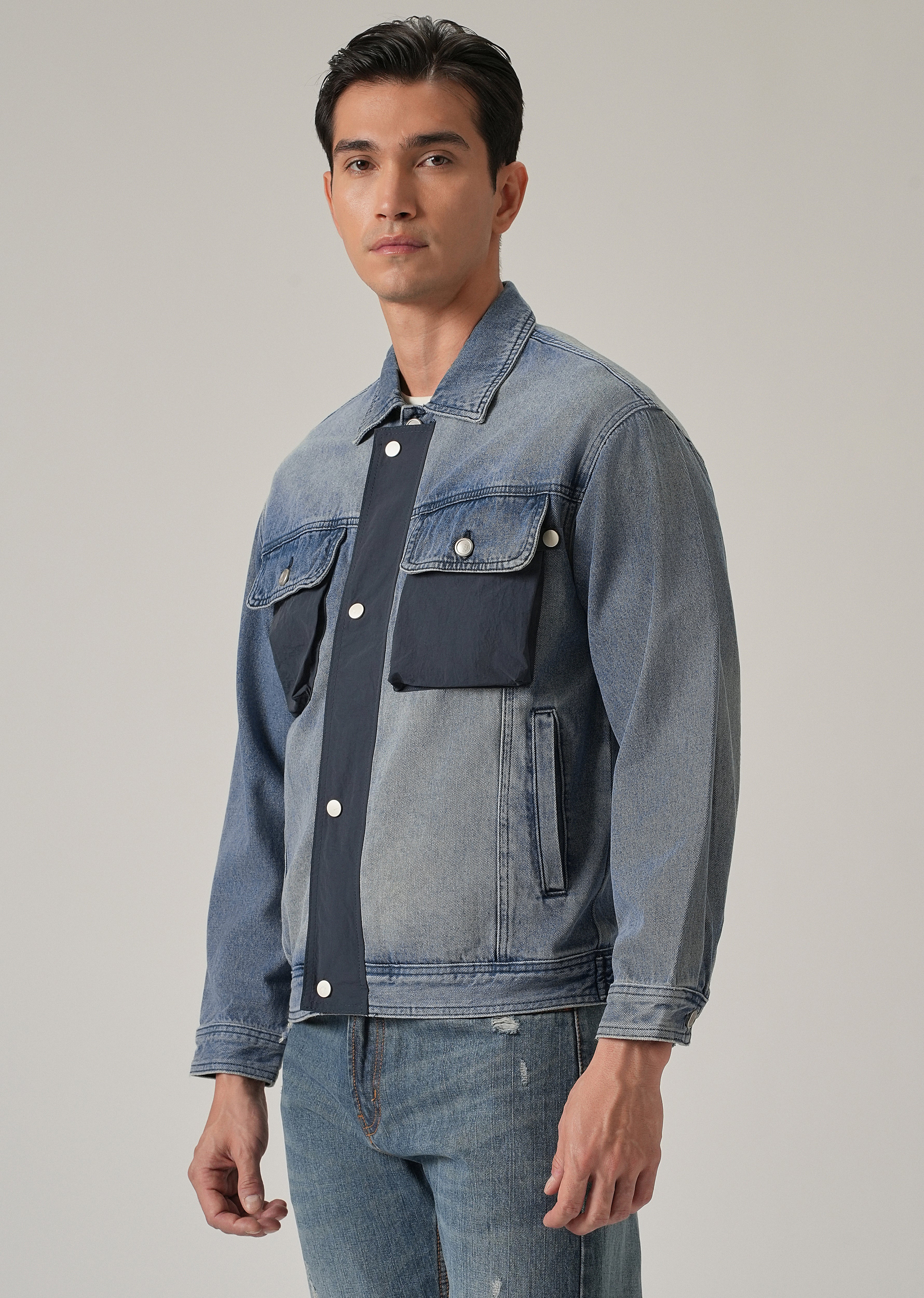 Contrast Panel Denim Jacket - Image 4