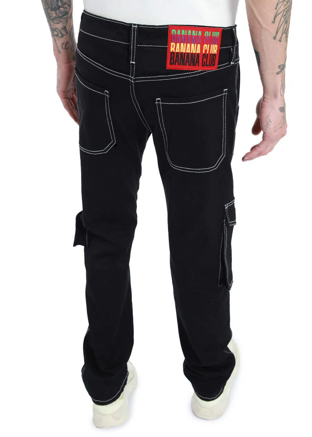 Contrast Stitched Black Denim Cargo - Image 5