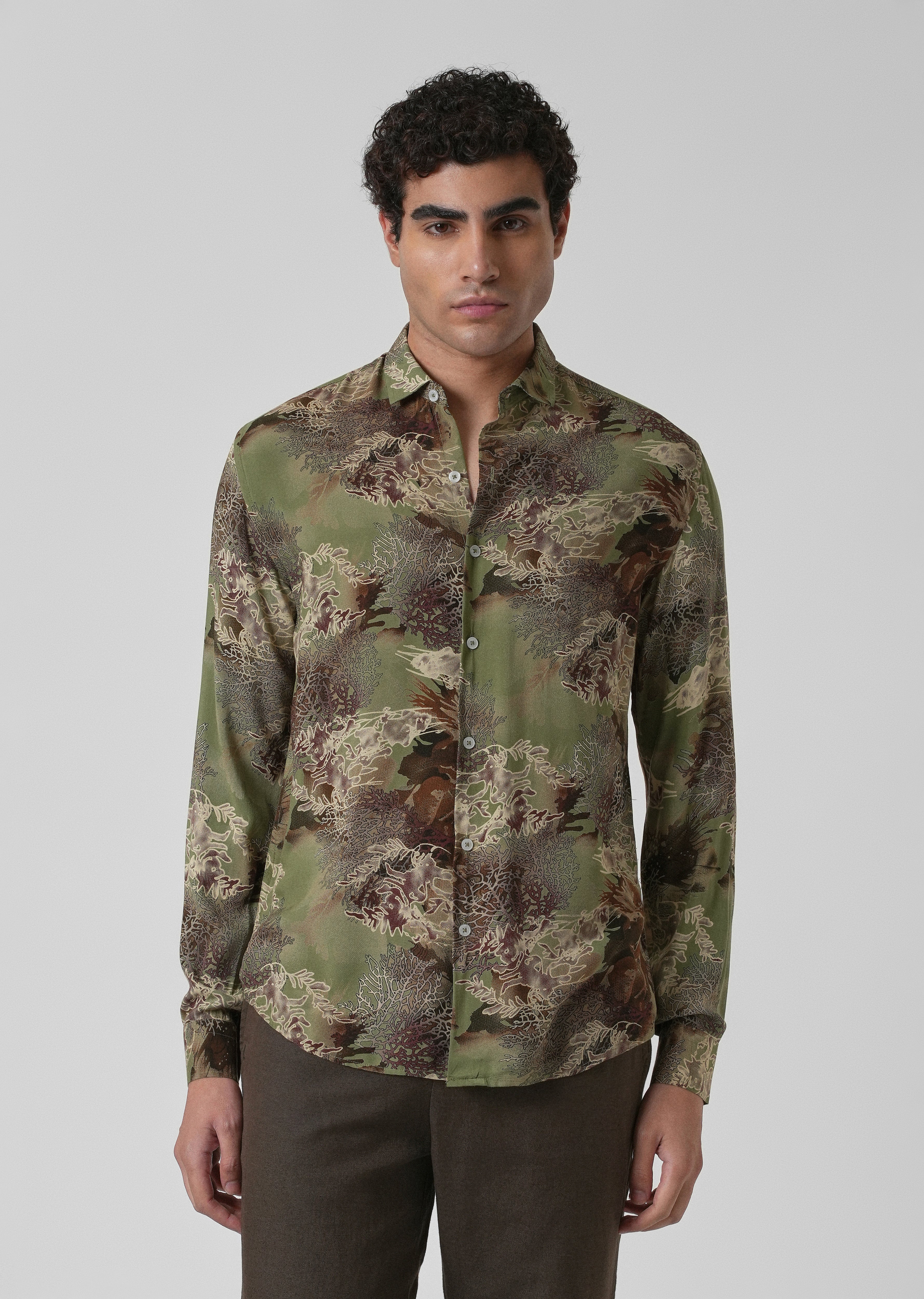 Coral Oasis Fern Feather shirt - Image 3