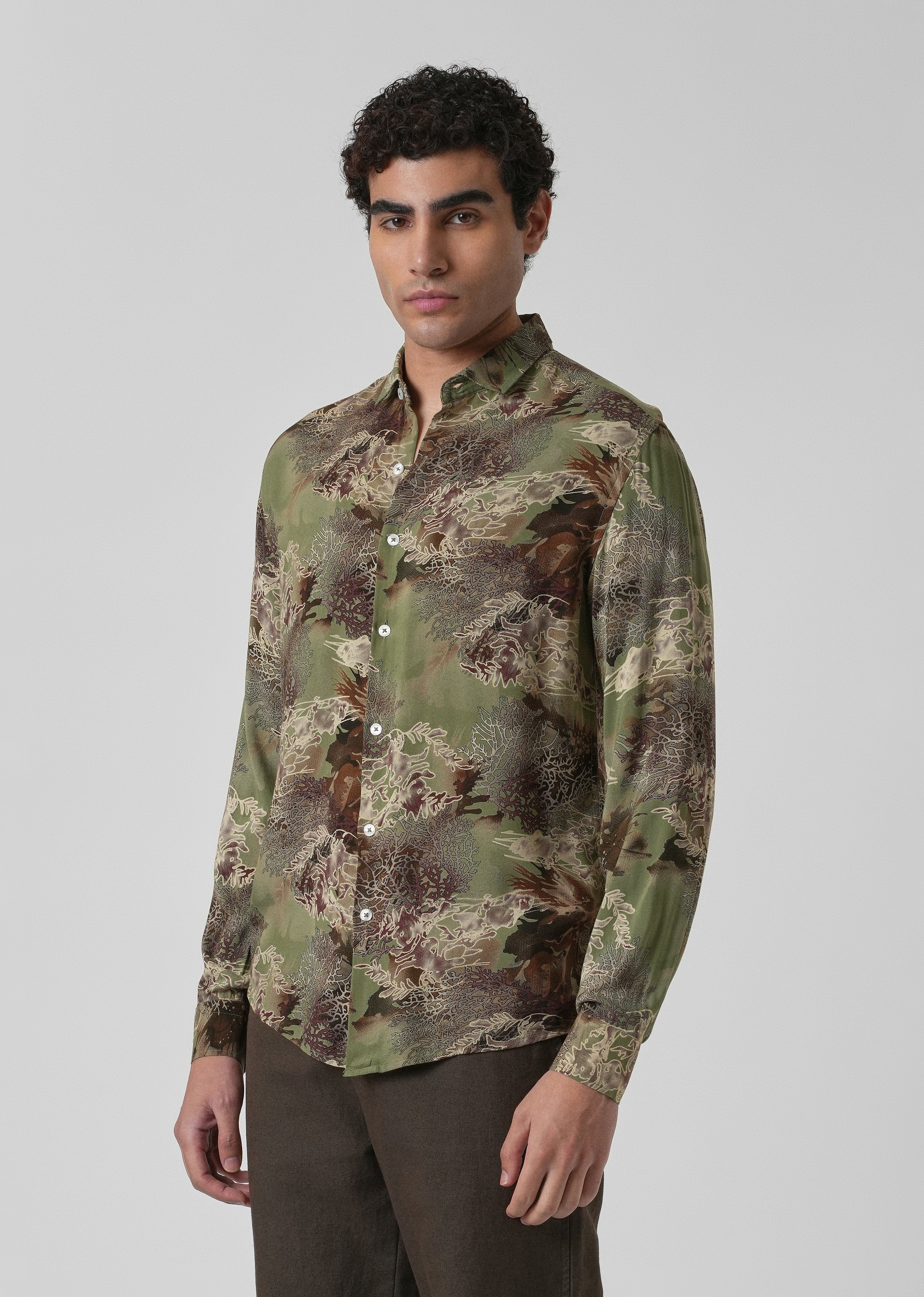 Coral Oasis Fern Feather shirt - Image 4