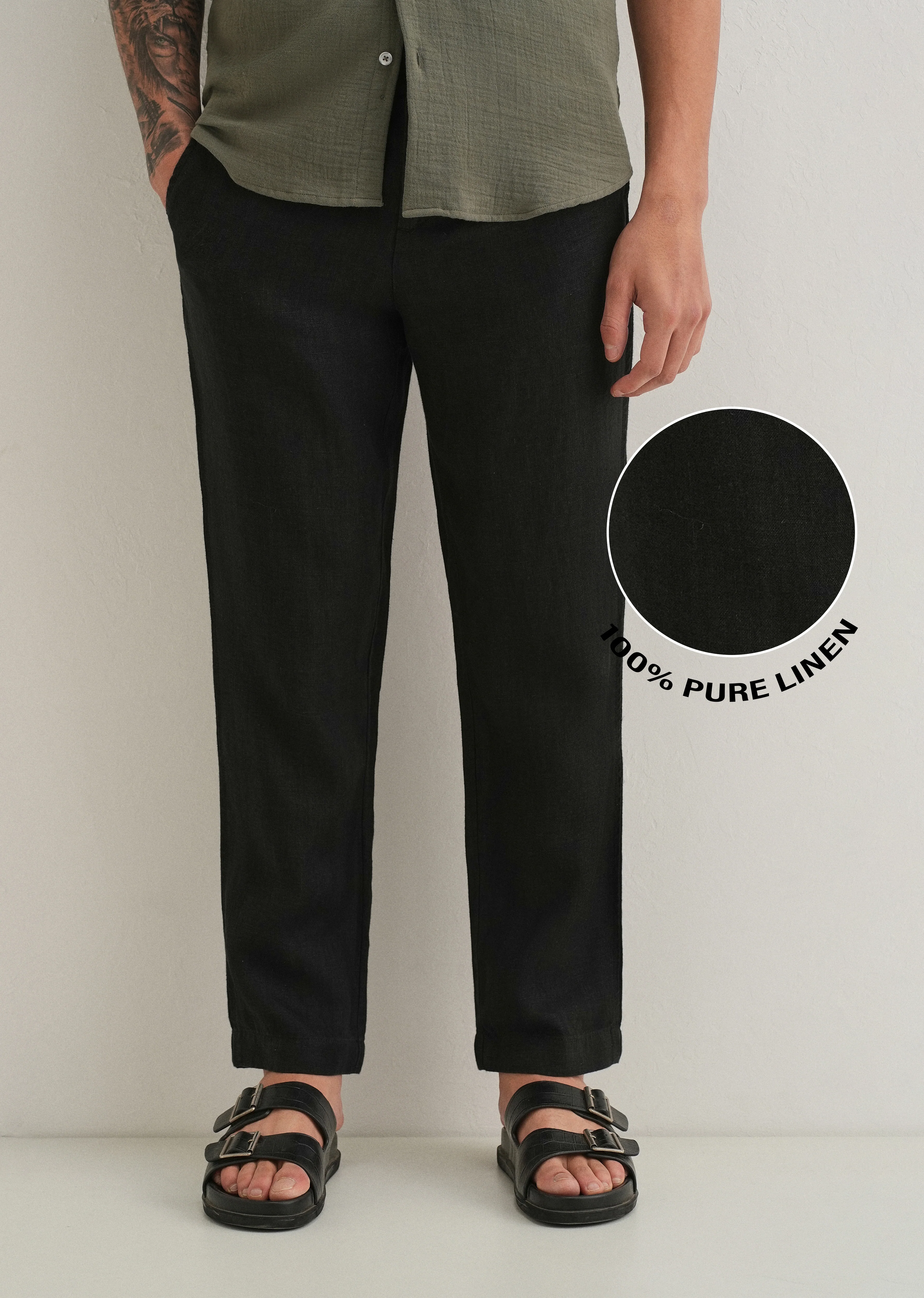 Cosmic Black Linen Pant - Image 7