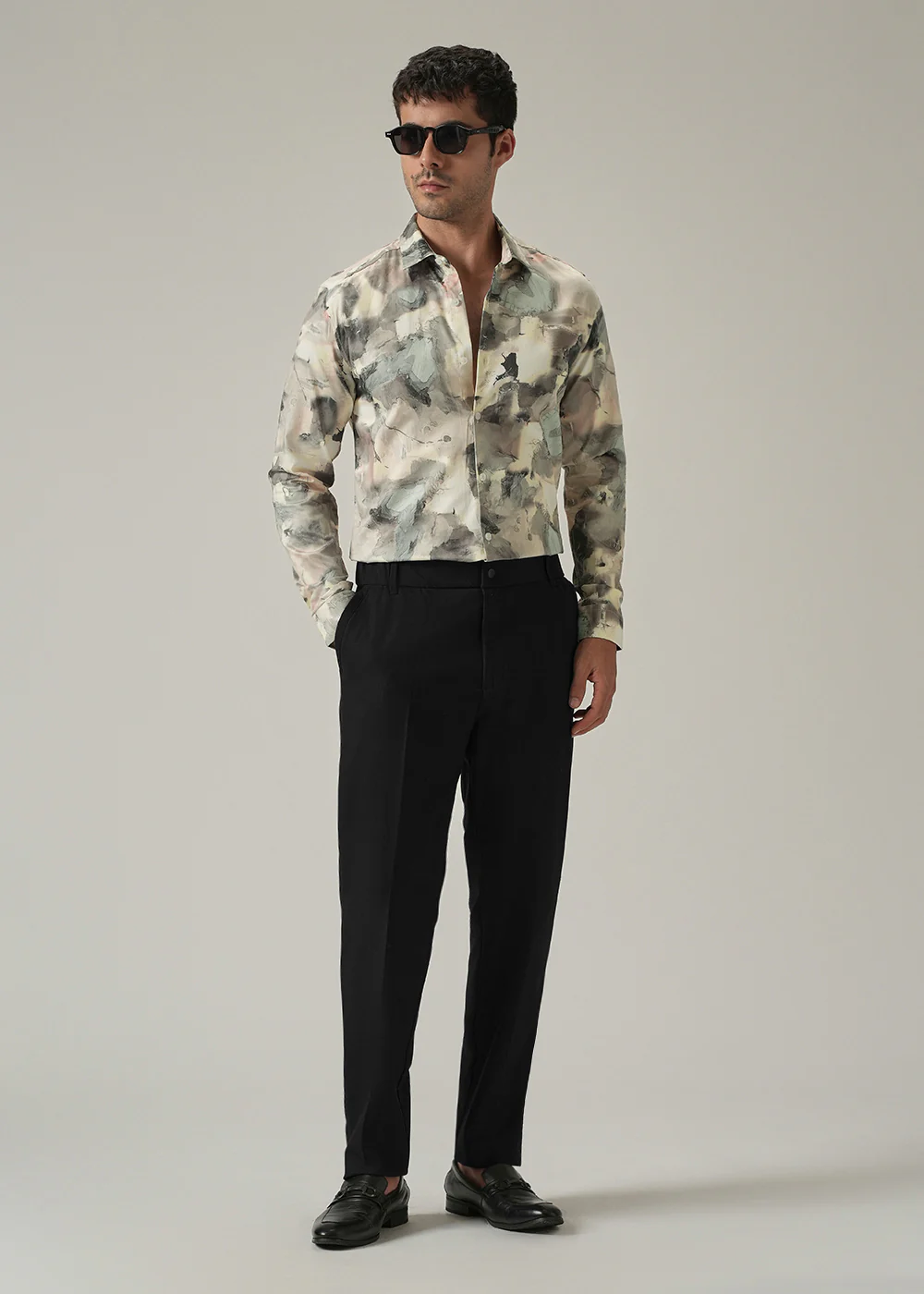 Cream Artistic Camouflage Print Shirt - Image 6