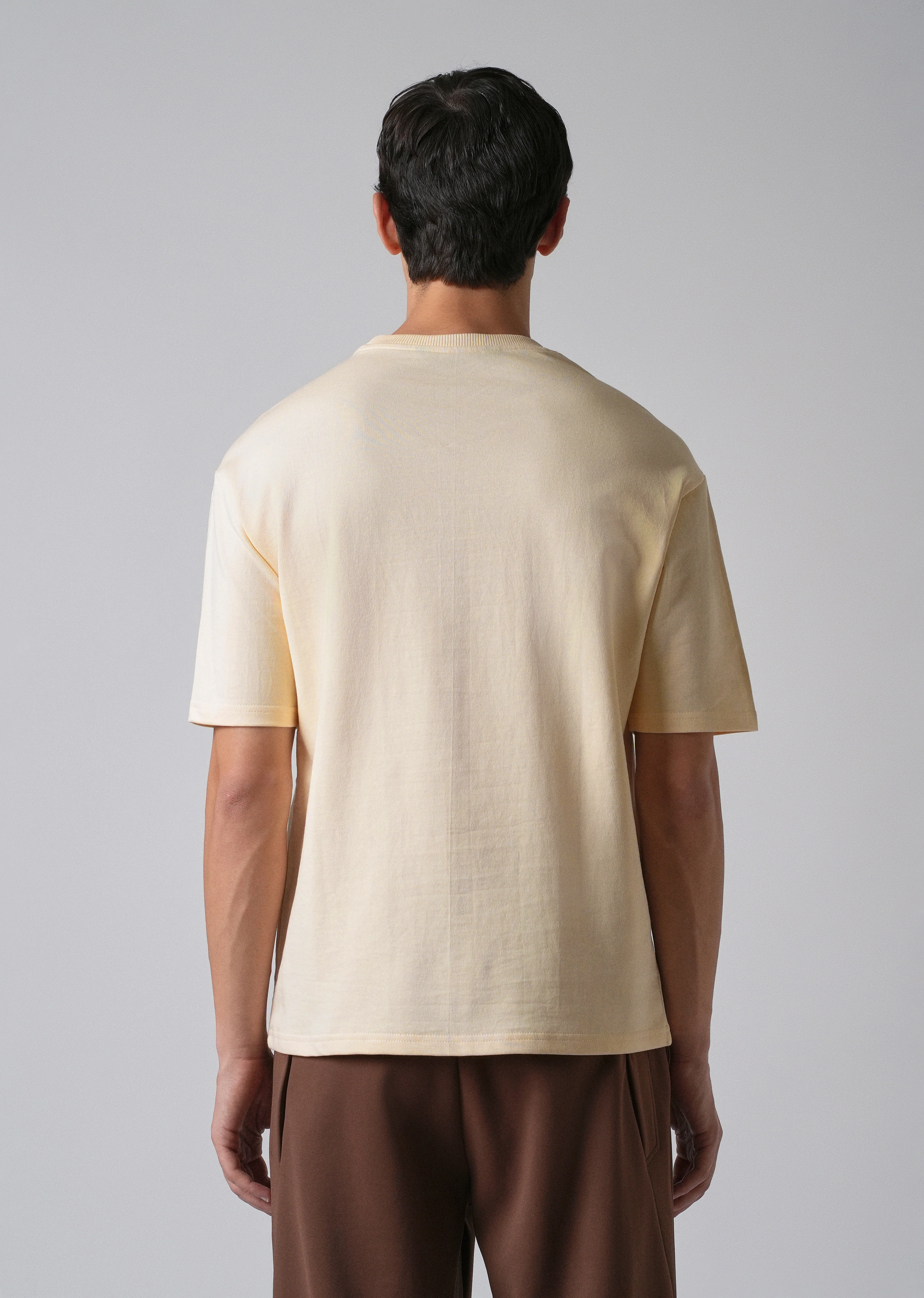 Cream Basic Relaxed Fit T-shirt - Image 2