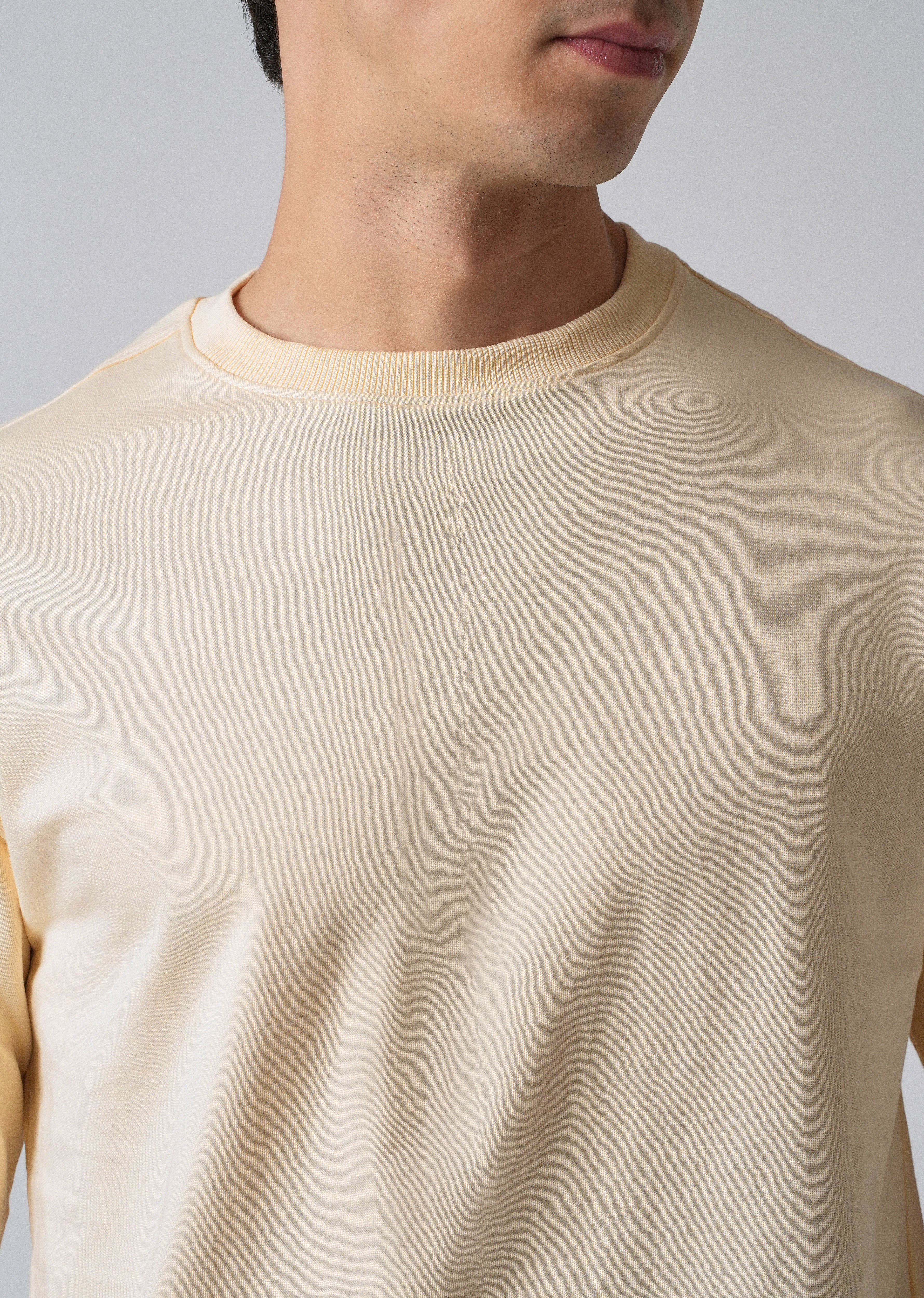 Cream Basic Relaxed Fit T-shirt - Image 5