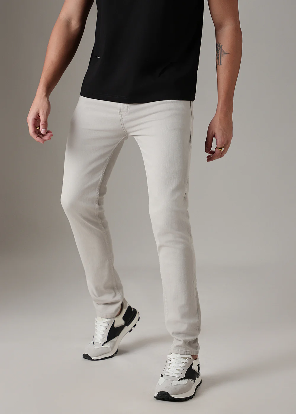 Cream Brown Slim Fit Denim - Image 5