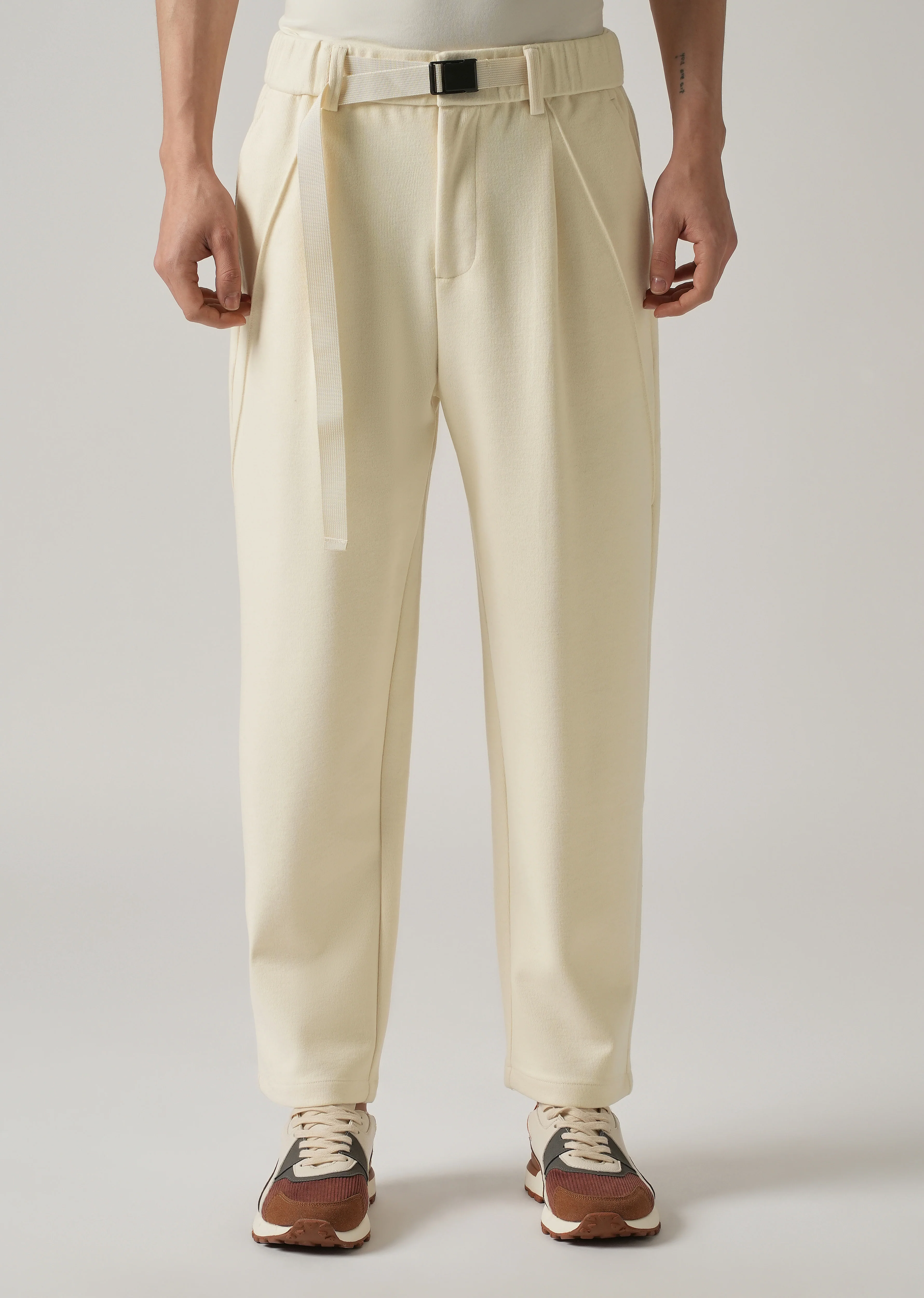 Cream Corduroy Relaxed Fit Pant - Image 3