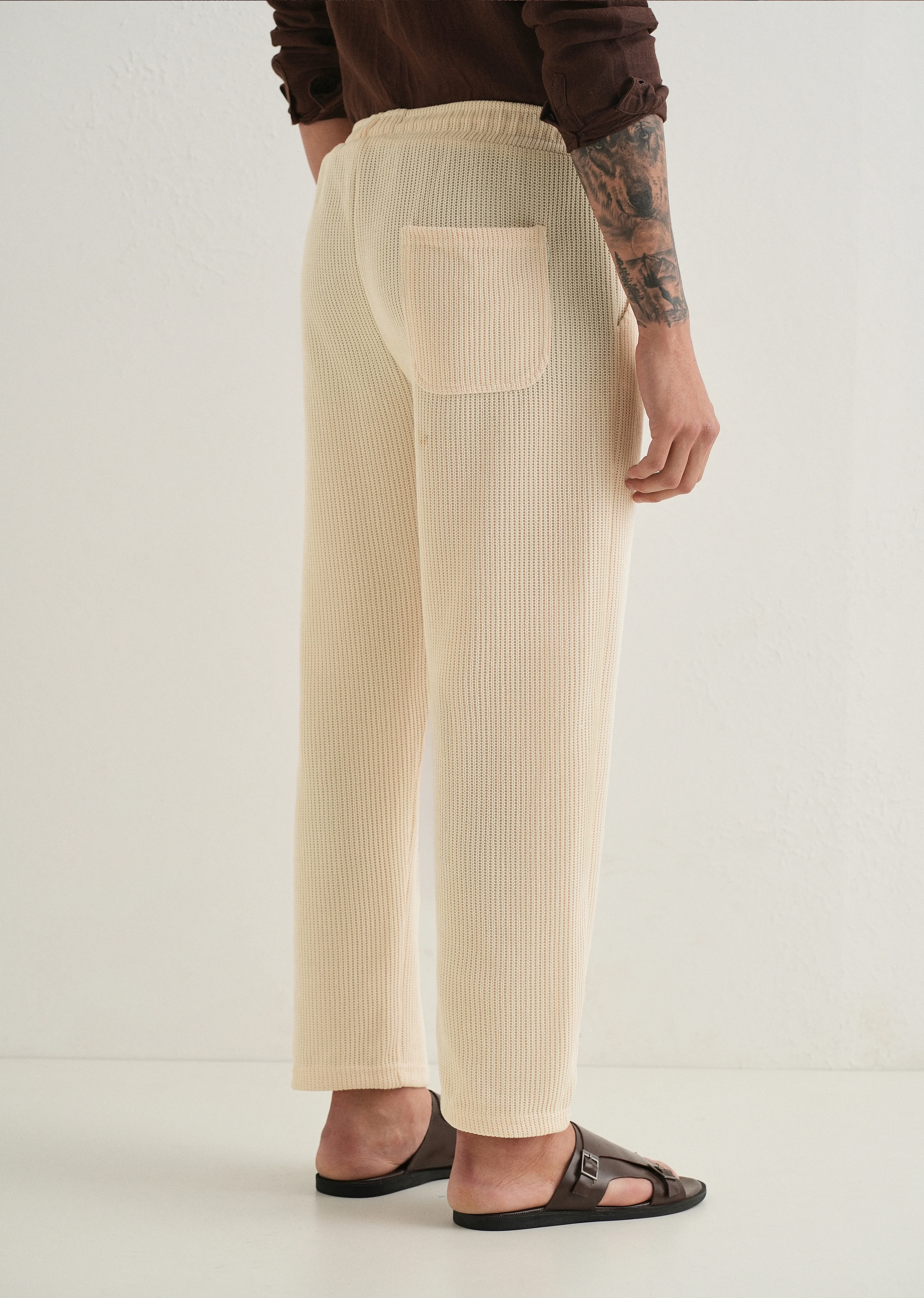 Cream Knitted Pant - Image 2