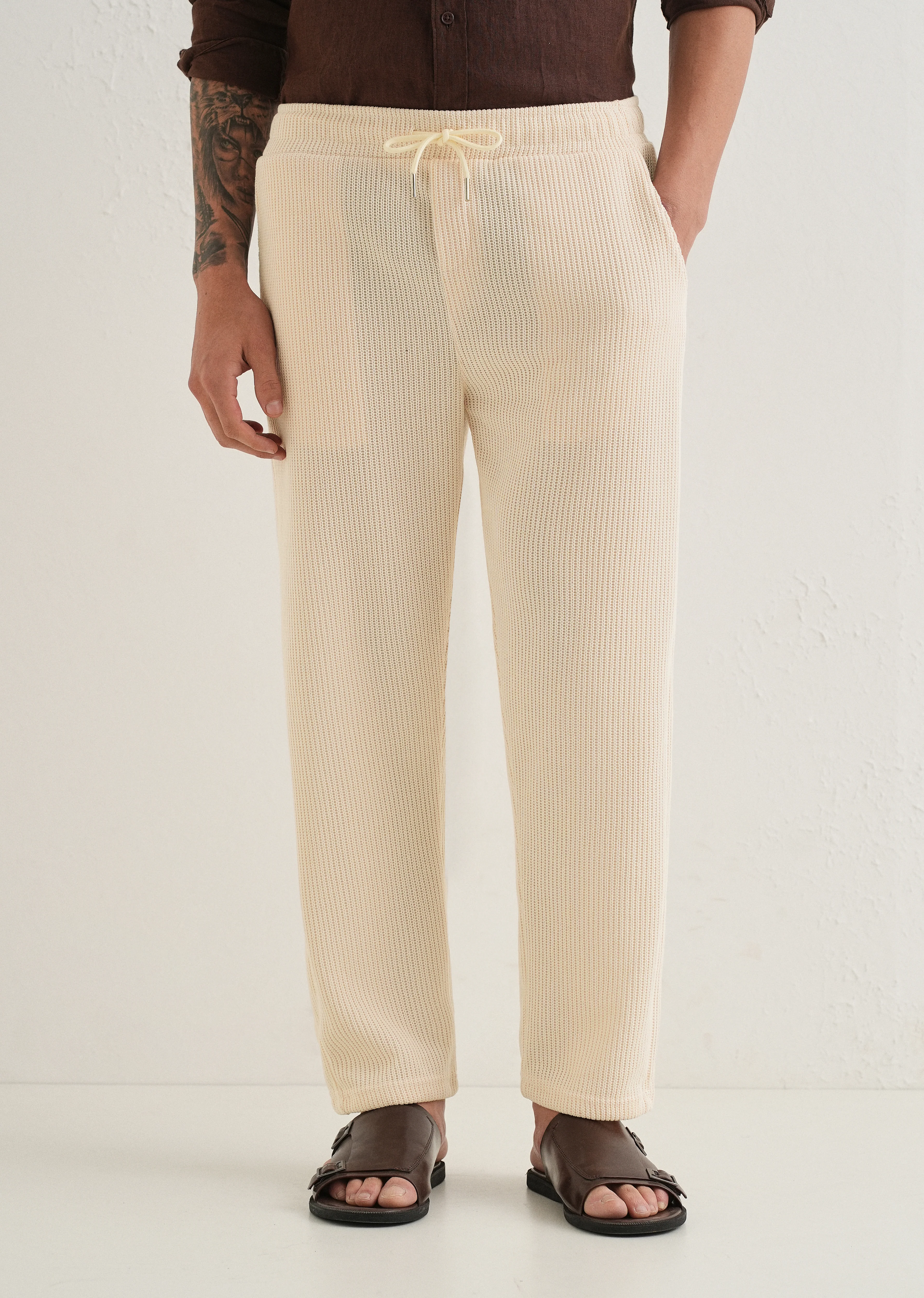 Cream Knitted Pant - Image 3