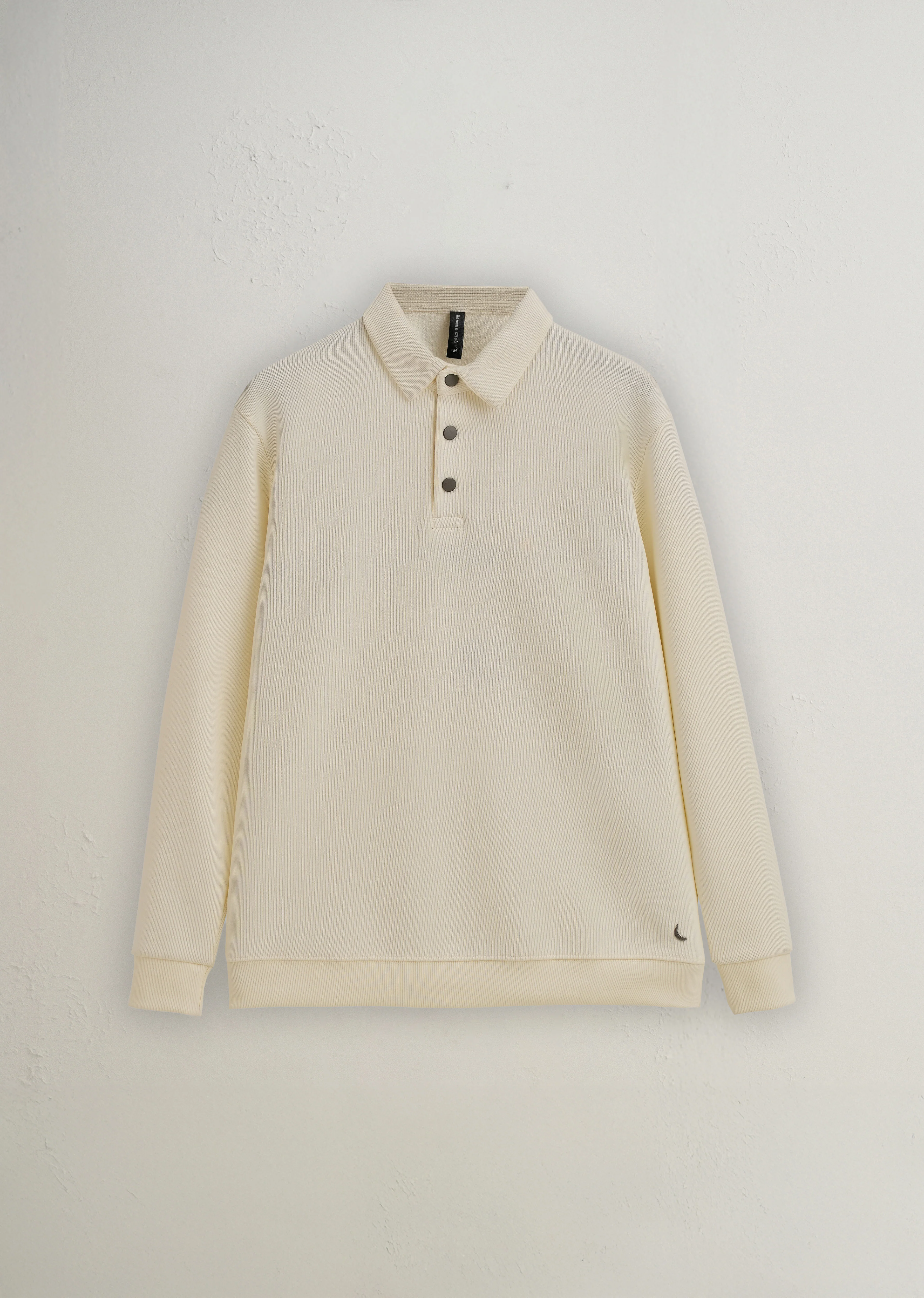 Cream Knitted Polo Sweatshirt - Image 2