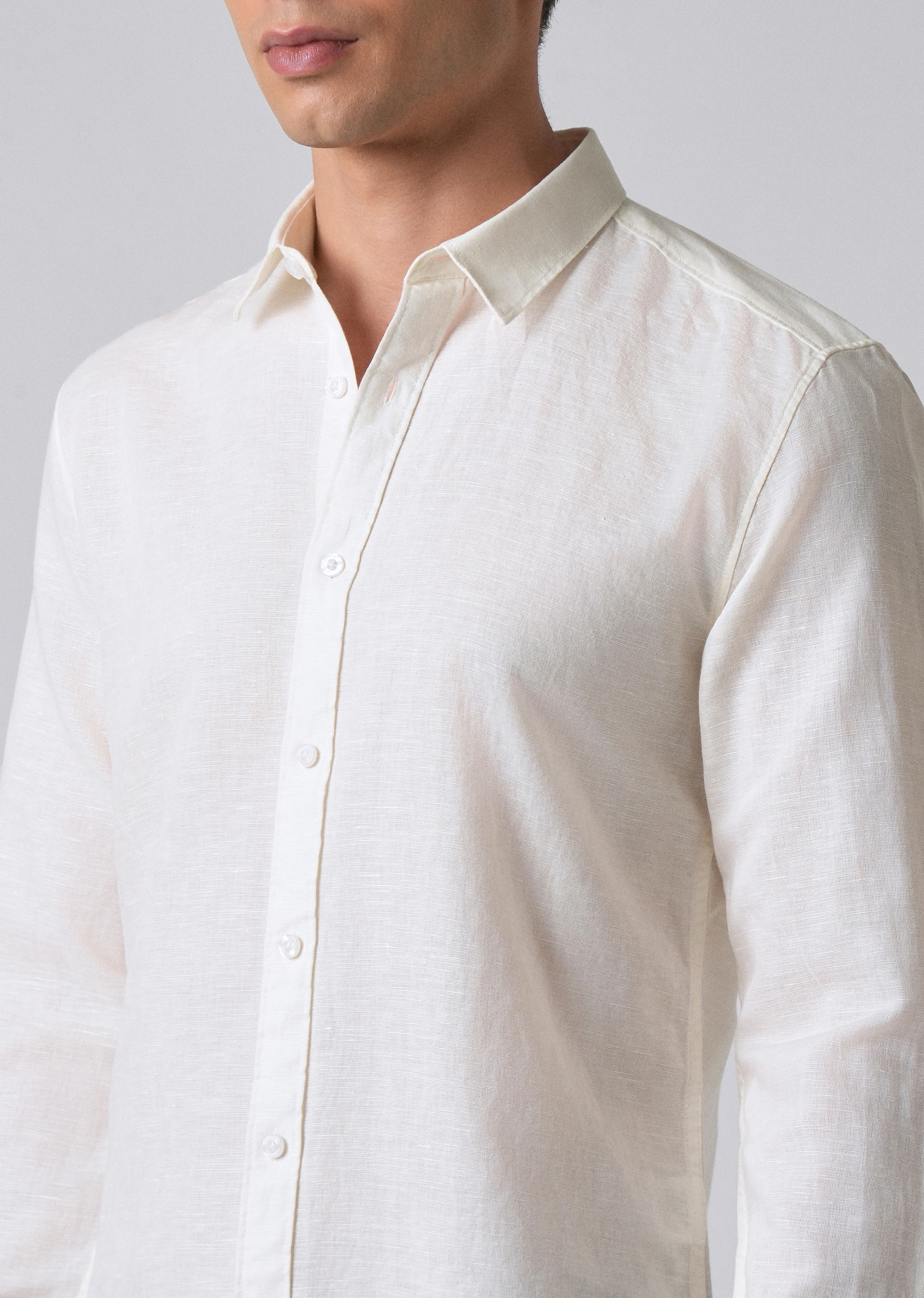 Cream Linen Shirt - Image 5
