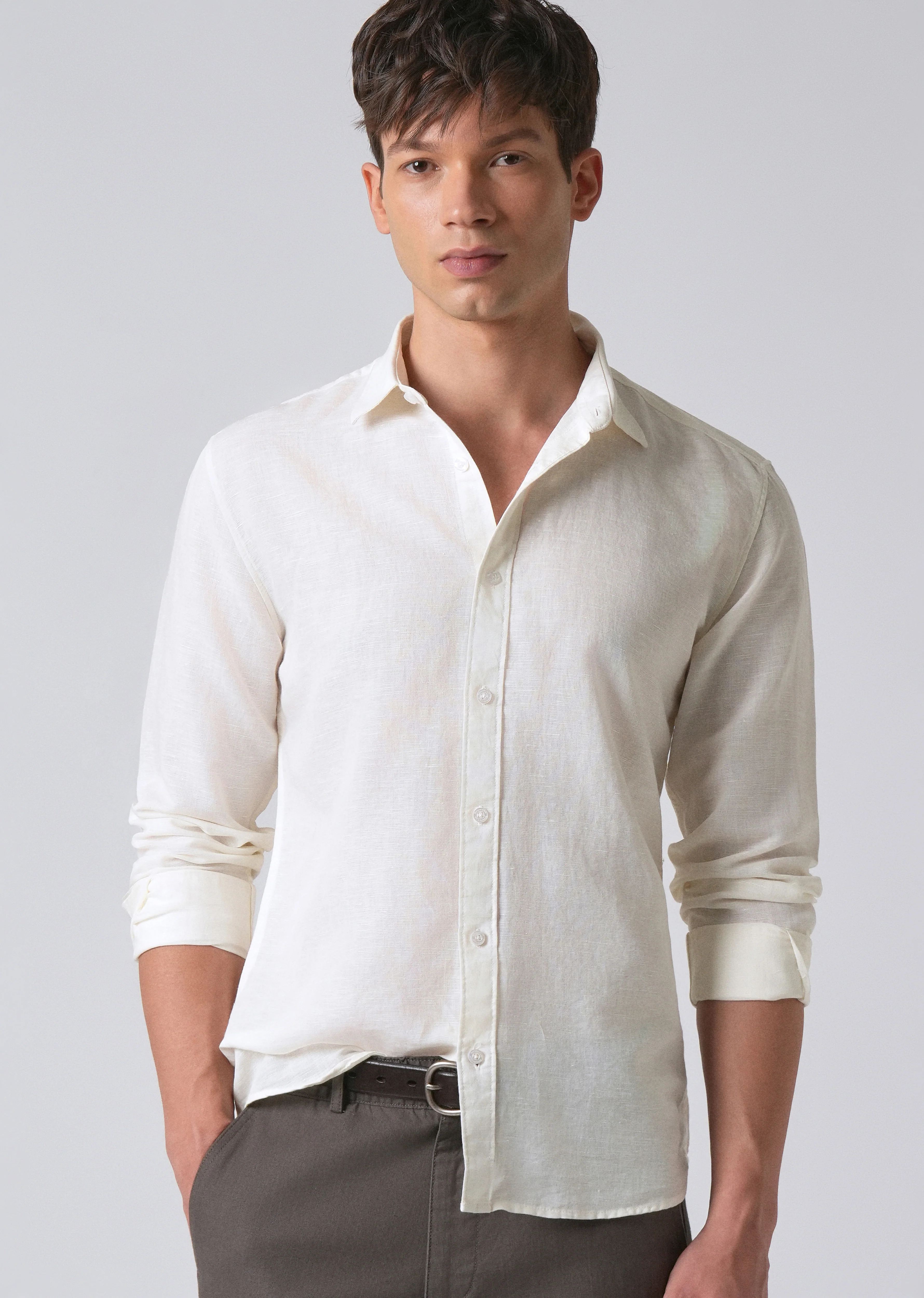 Cream Linen Shirt - Image 7