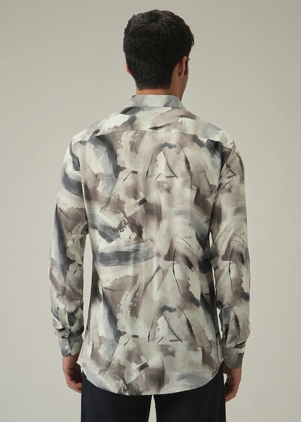 Cream Monochrome Print Shirt - Image 2