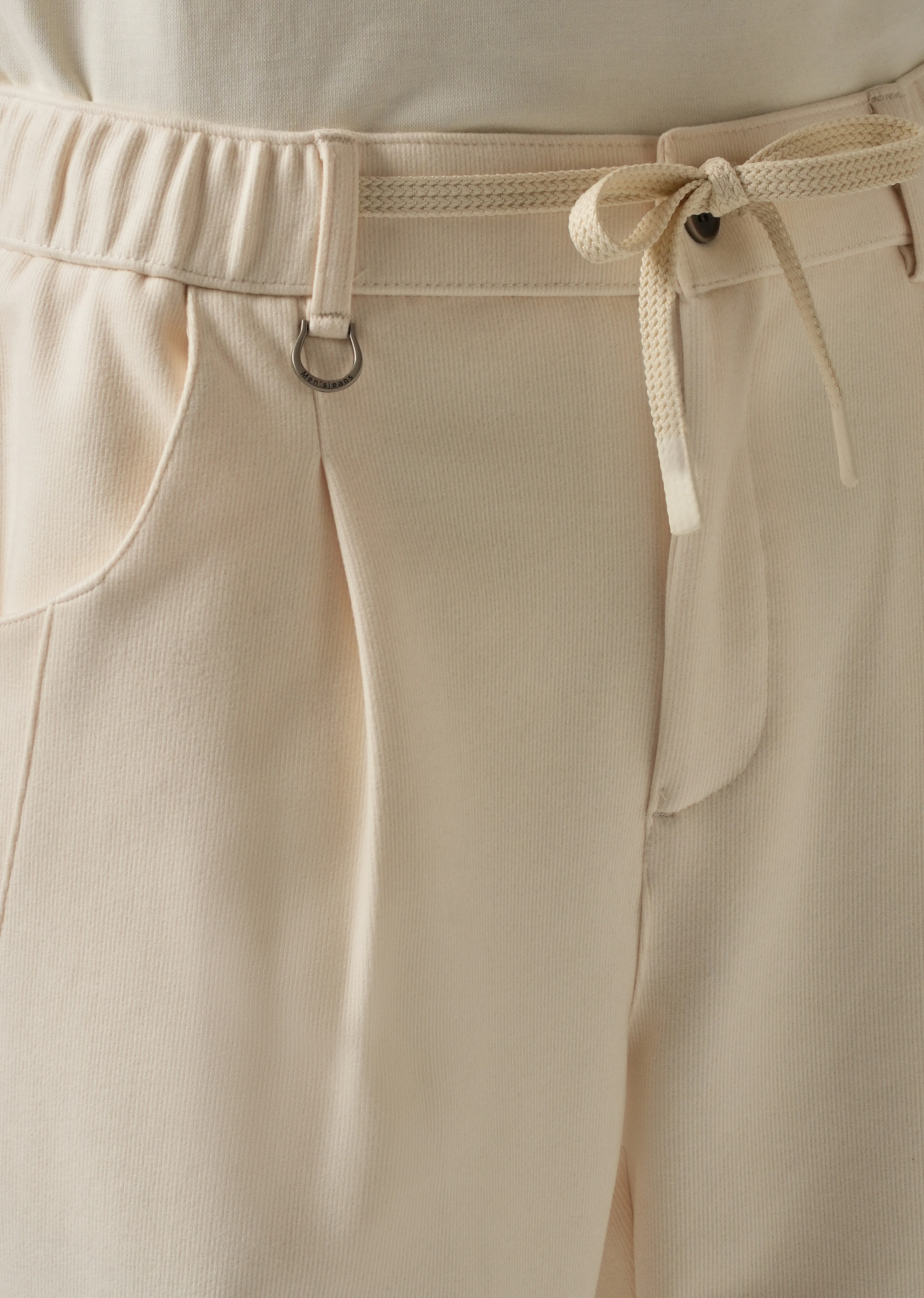 Cream Pin Stripe Suede Pant - Image 5