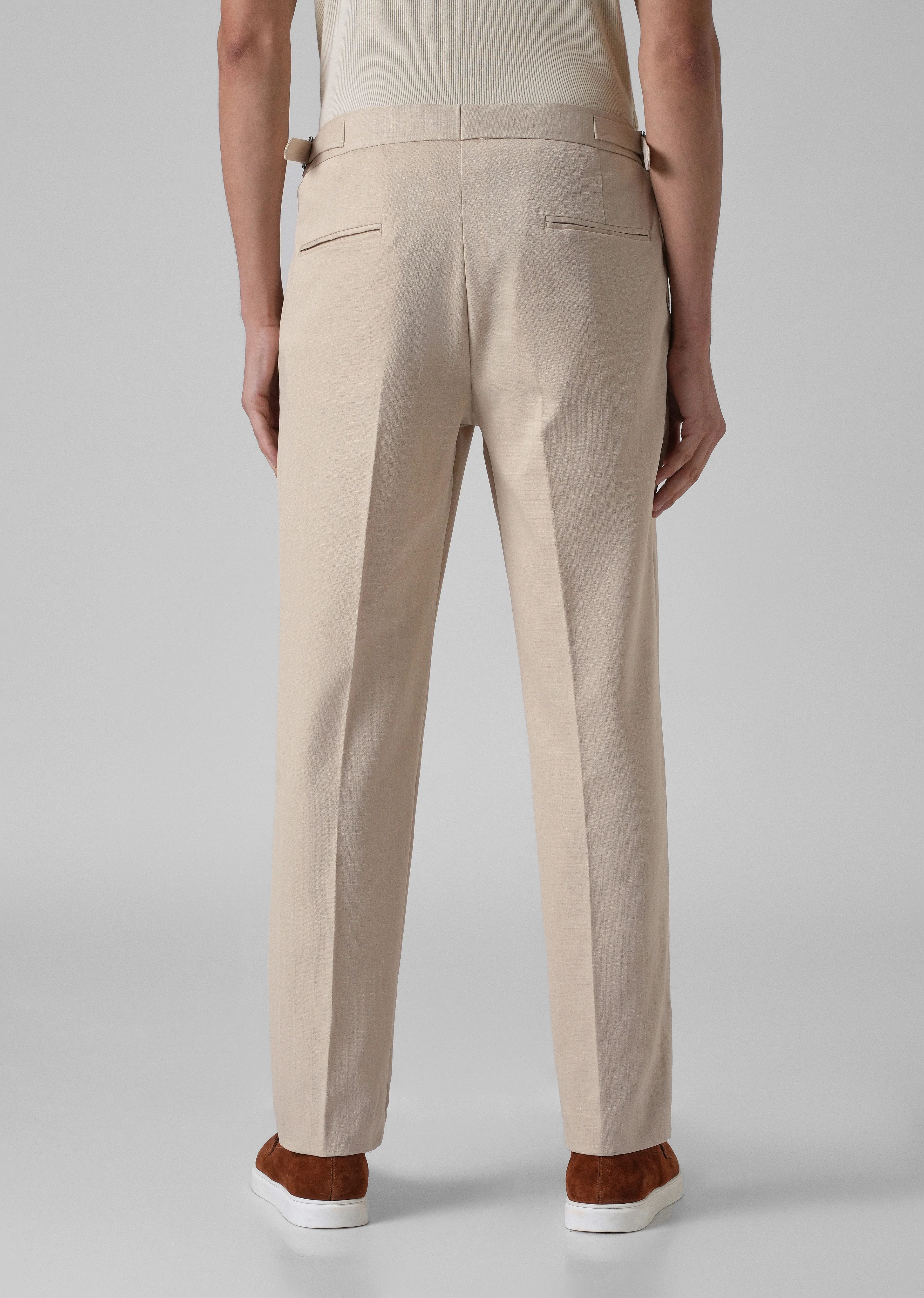 Cream Pleated Gurkha Pant - Image 2