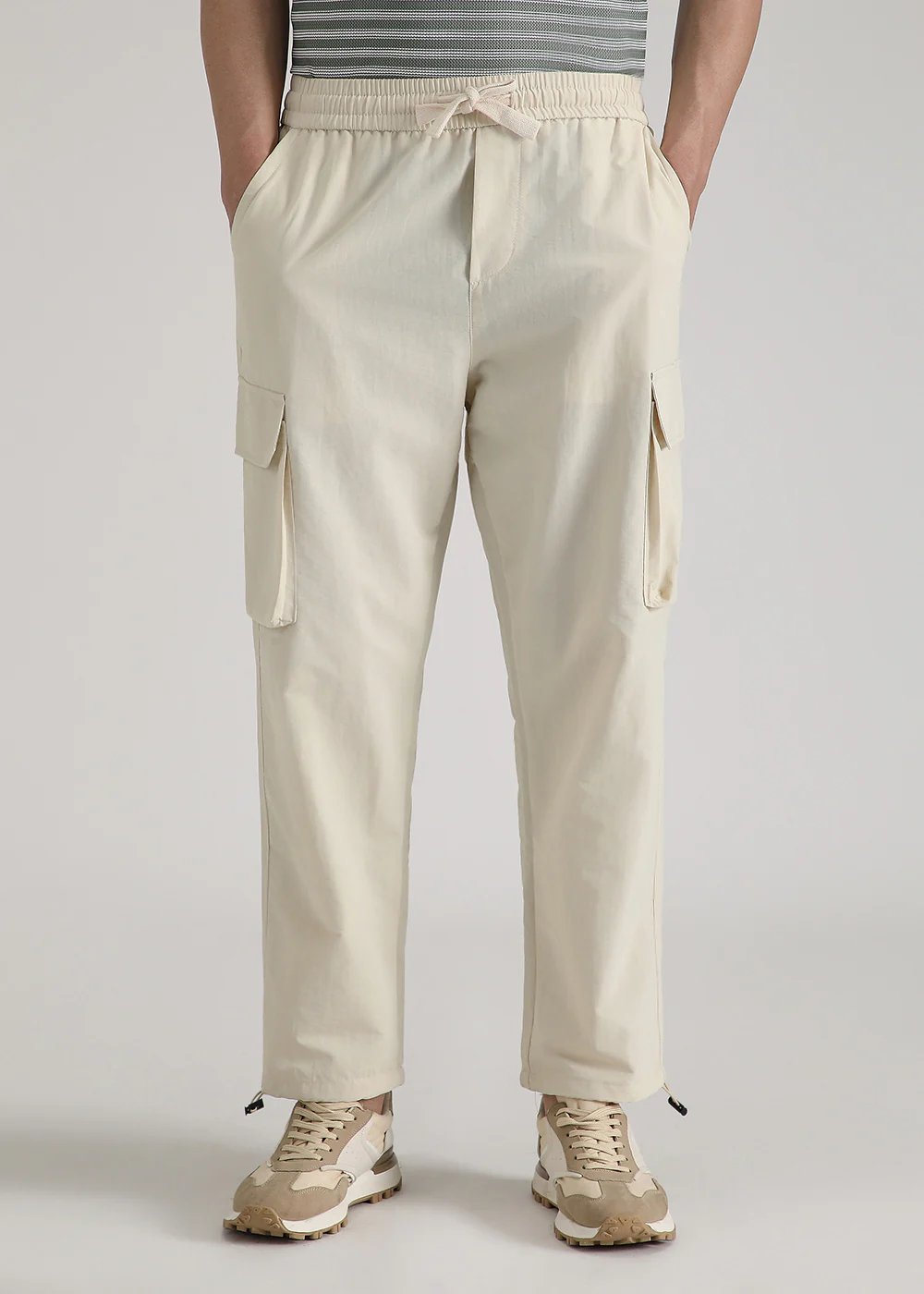Cream Relaxed Fit Cargo Pant - Image 4