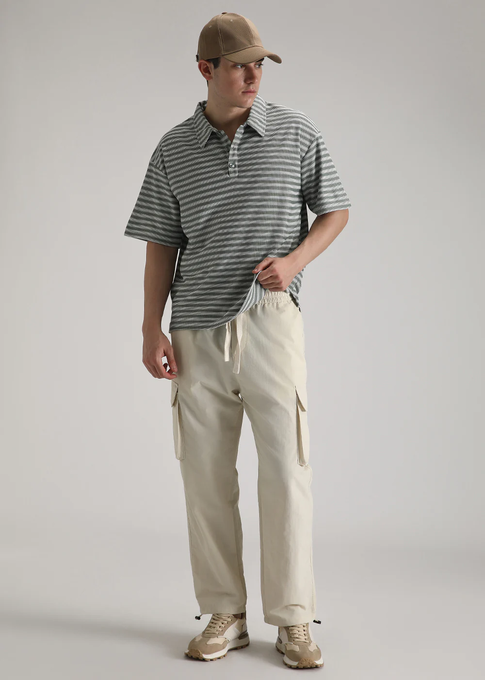 Cream Relaxed Fit Cargo Pant - Image 7