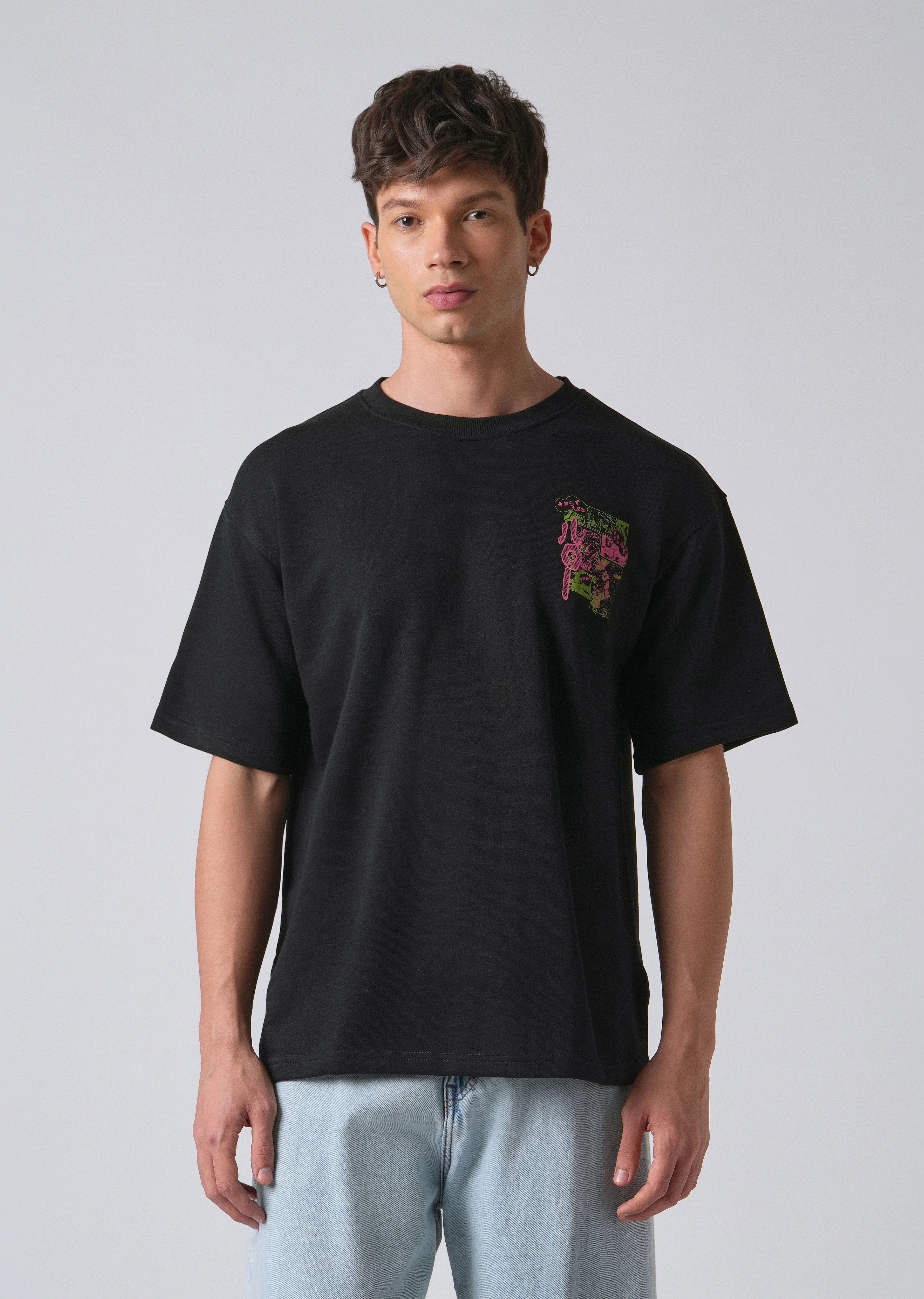 Crow Black Oversized T-shirt - Image 3