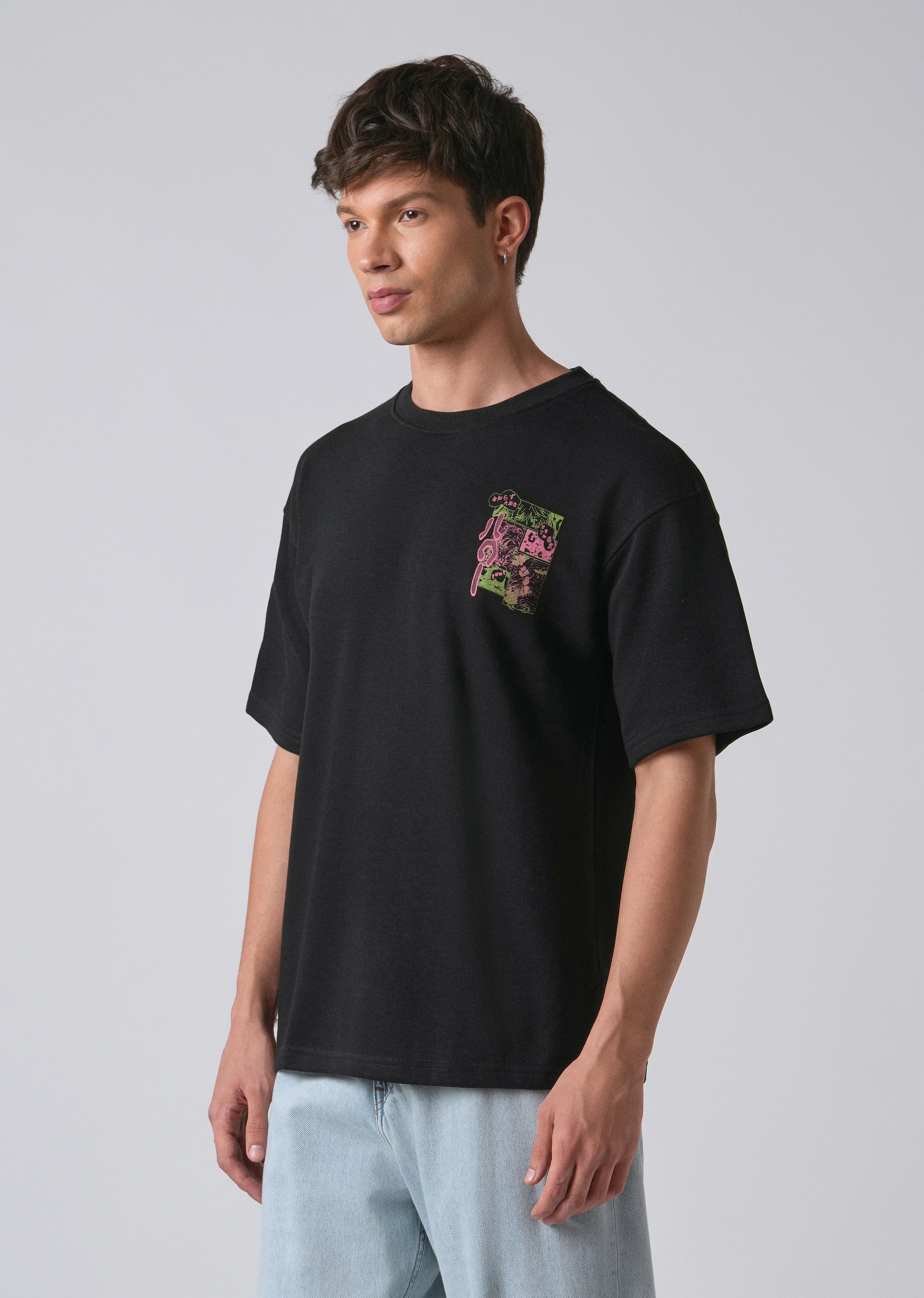 Crow Black Oversized T-shirt - Image 4
