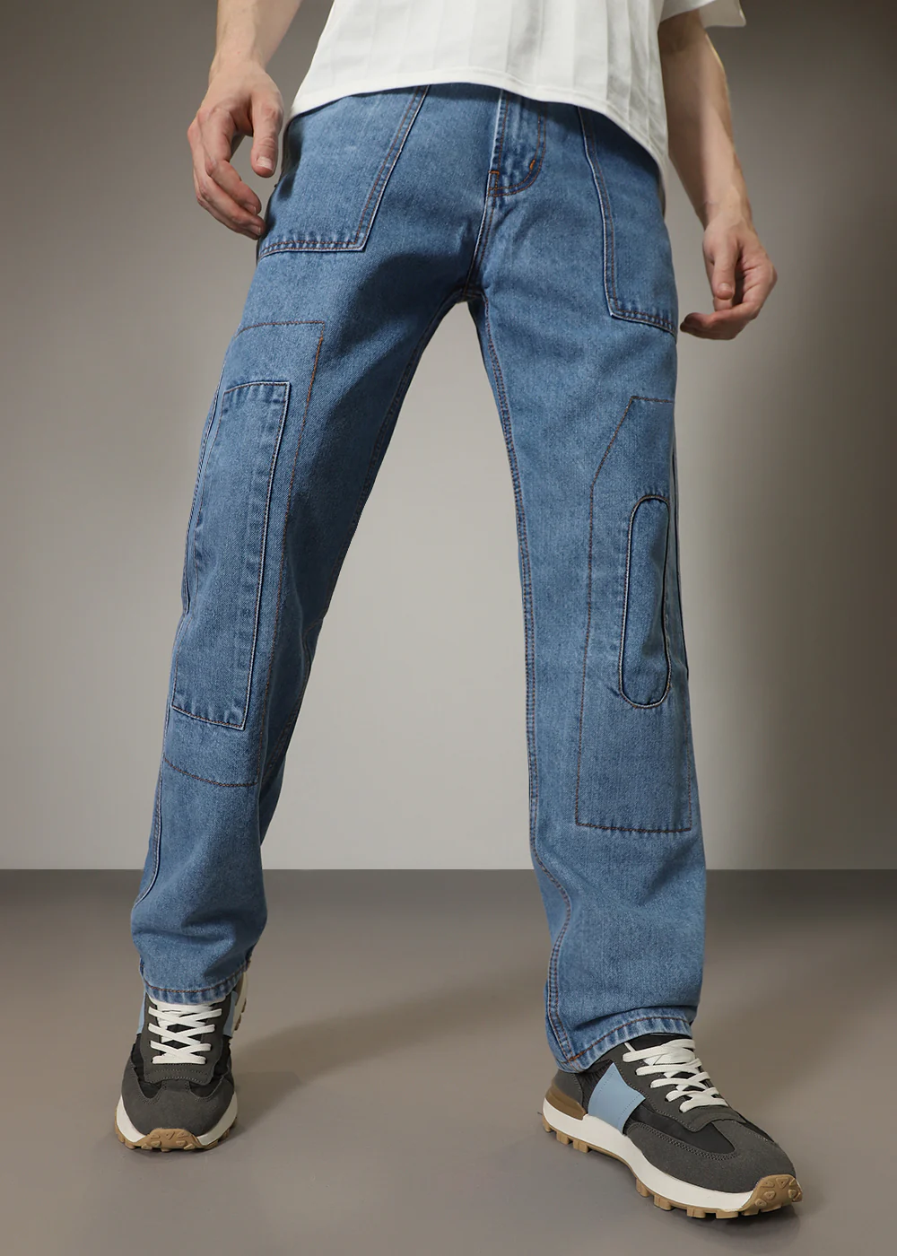 Dapper Celeste Blue Baggy fit Jeans - Image 8