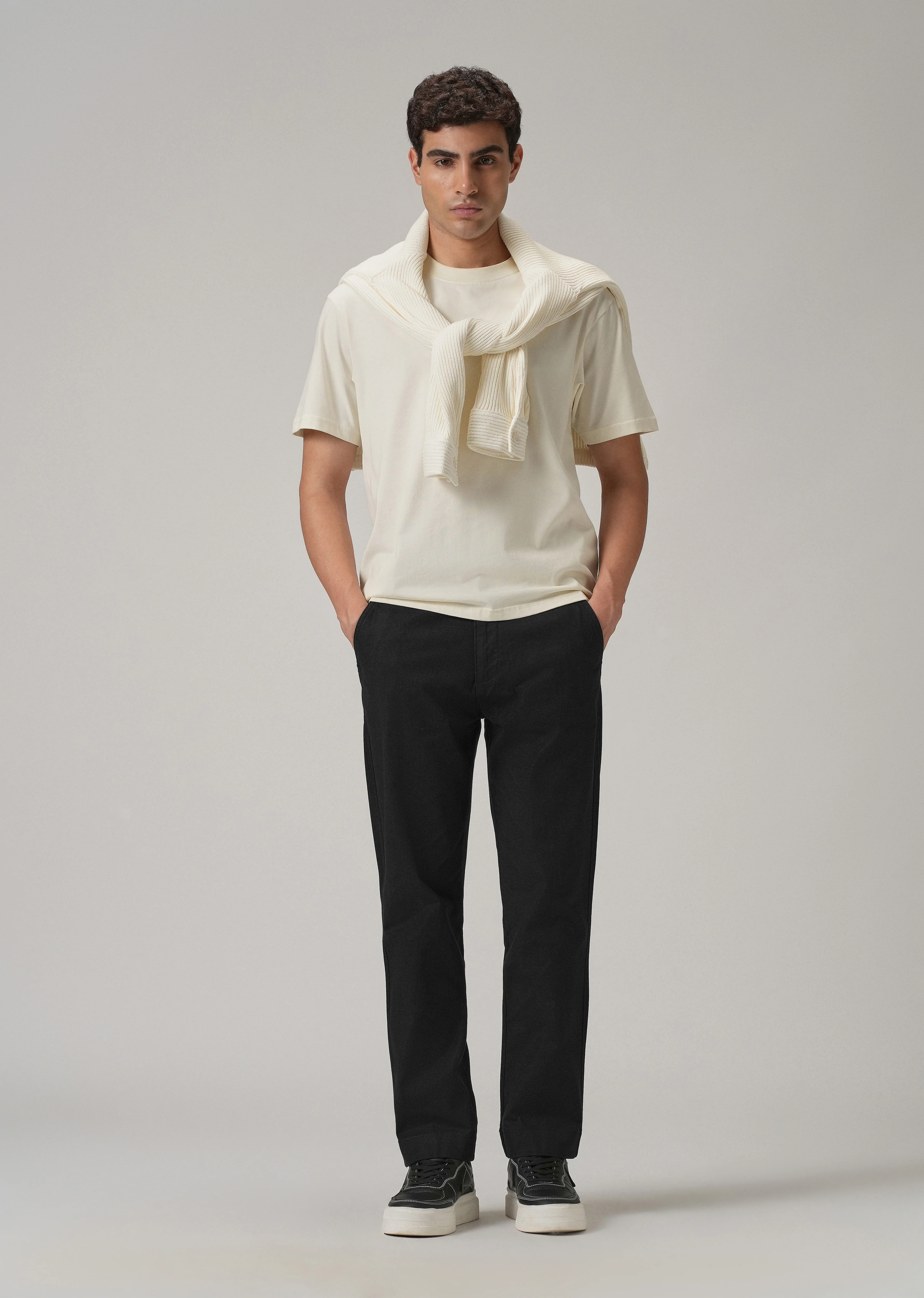 Dark Black Cotton Trouser - Image 6